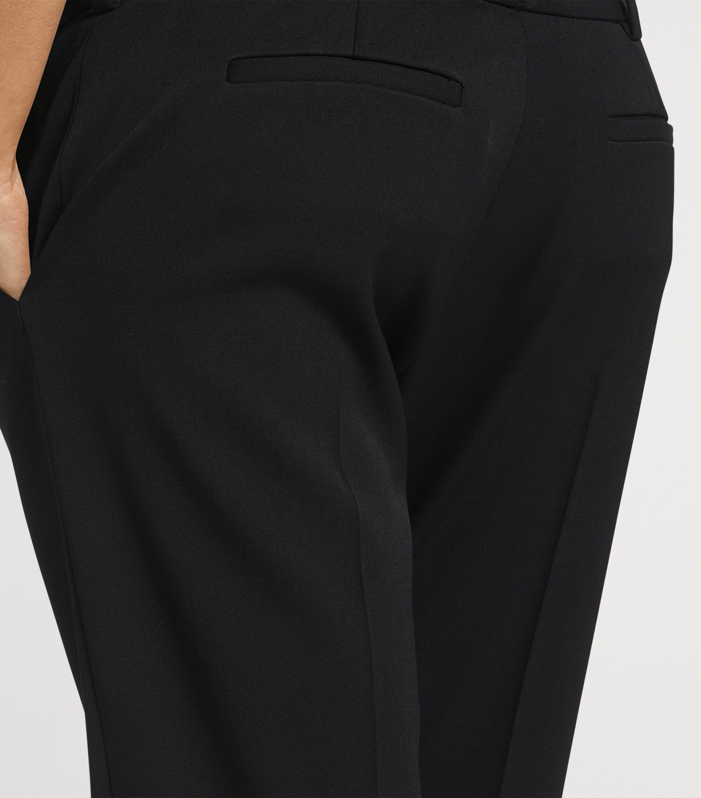 Balenciaga Womens Stretch-Wool Slim Trousers Image 6