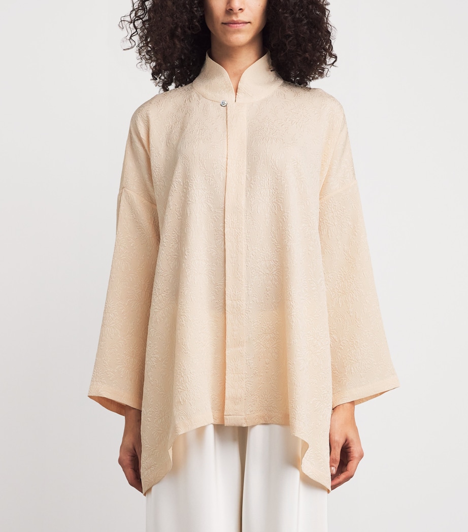 Silk Stand-Collar Shirt PALEPINK Image 3