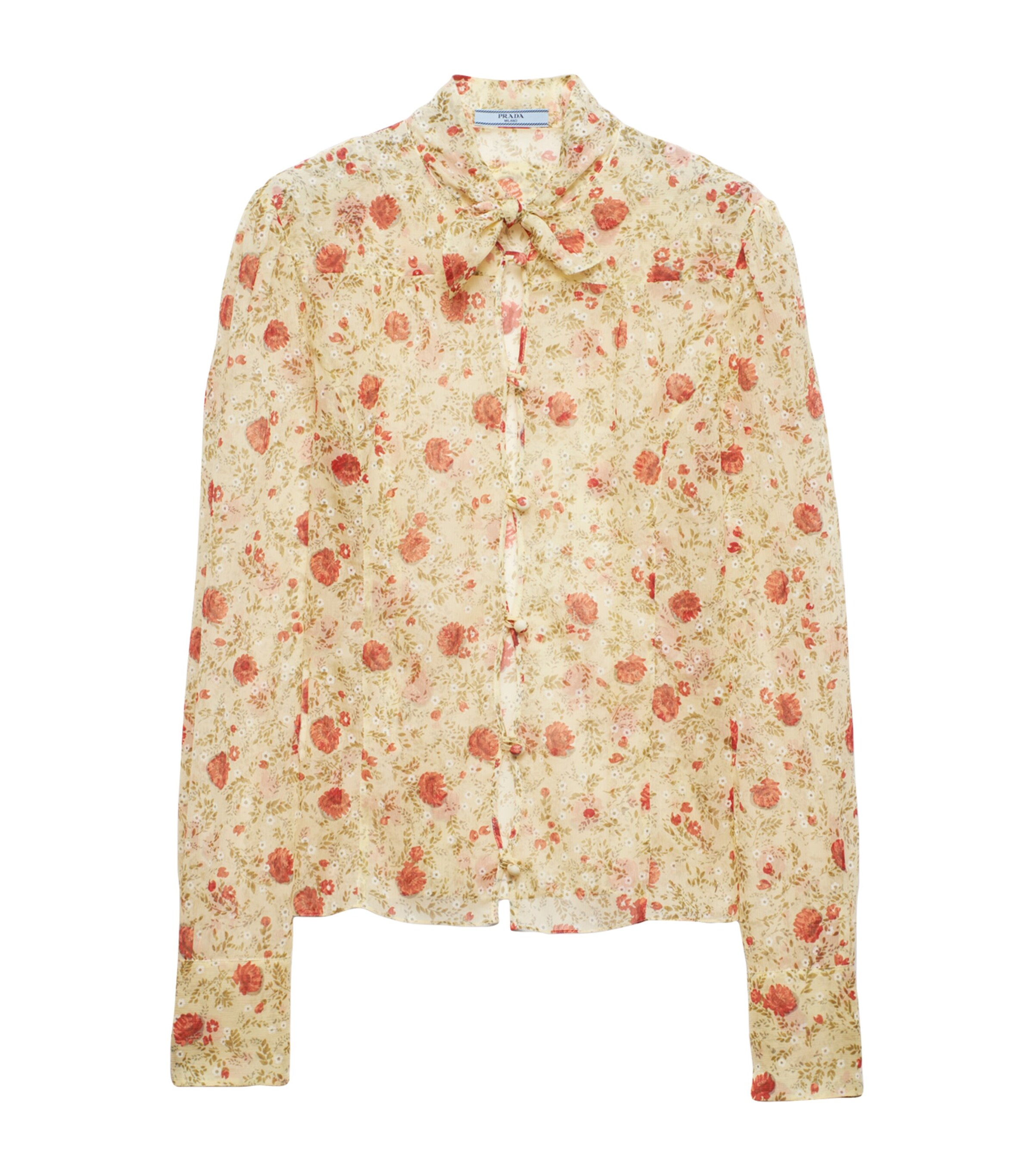 Prada Womens Silk Floral Shirt Image 1