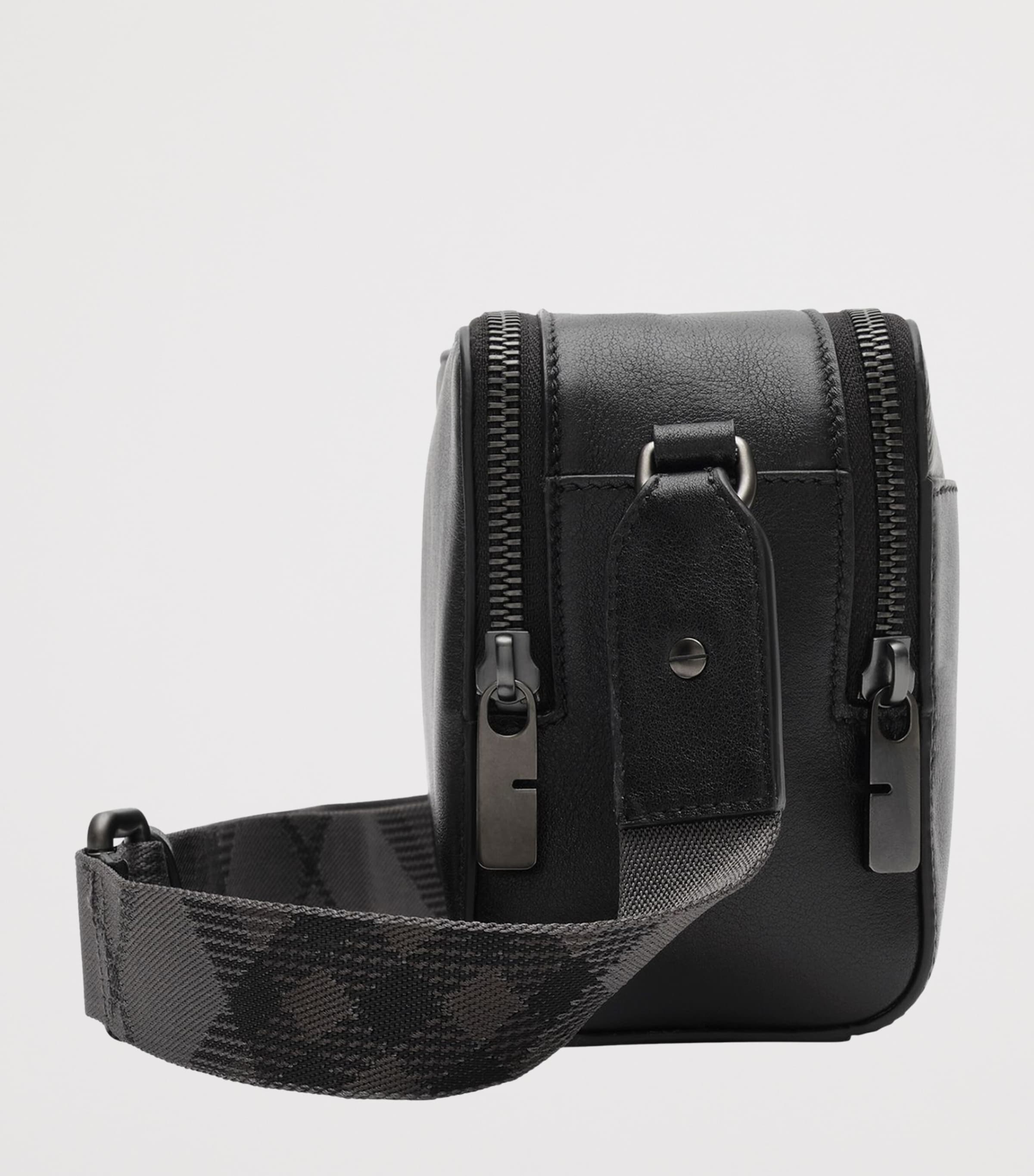 Burberry Leather Check Pop Cross-Body Bag Black/iron Image 4