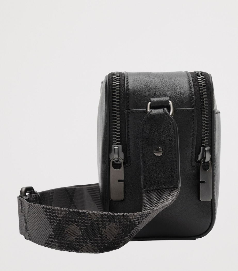 Burberry Leather Check Pop Cross-Body Bag Black/iron Image 4