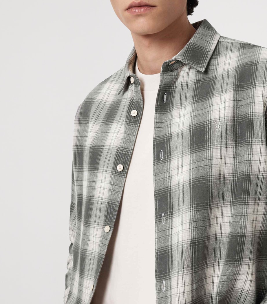 AllSaints Mens Organic Cotton Kelby Shirt Clouded Grey Image 7