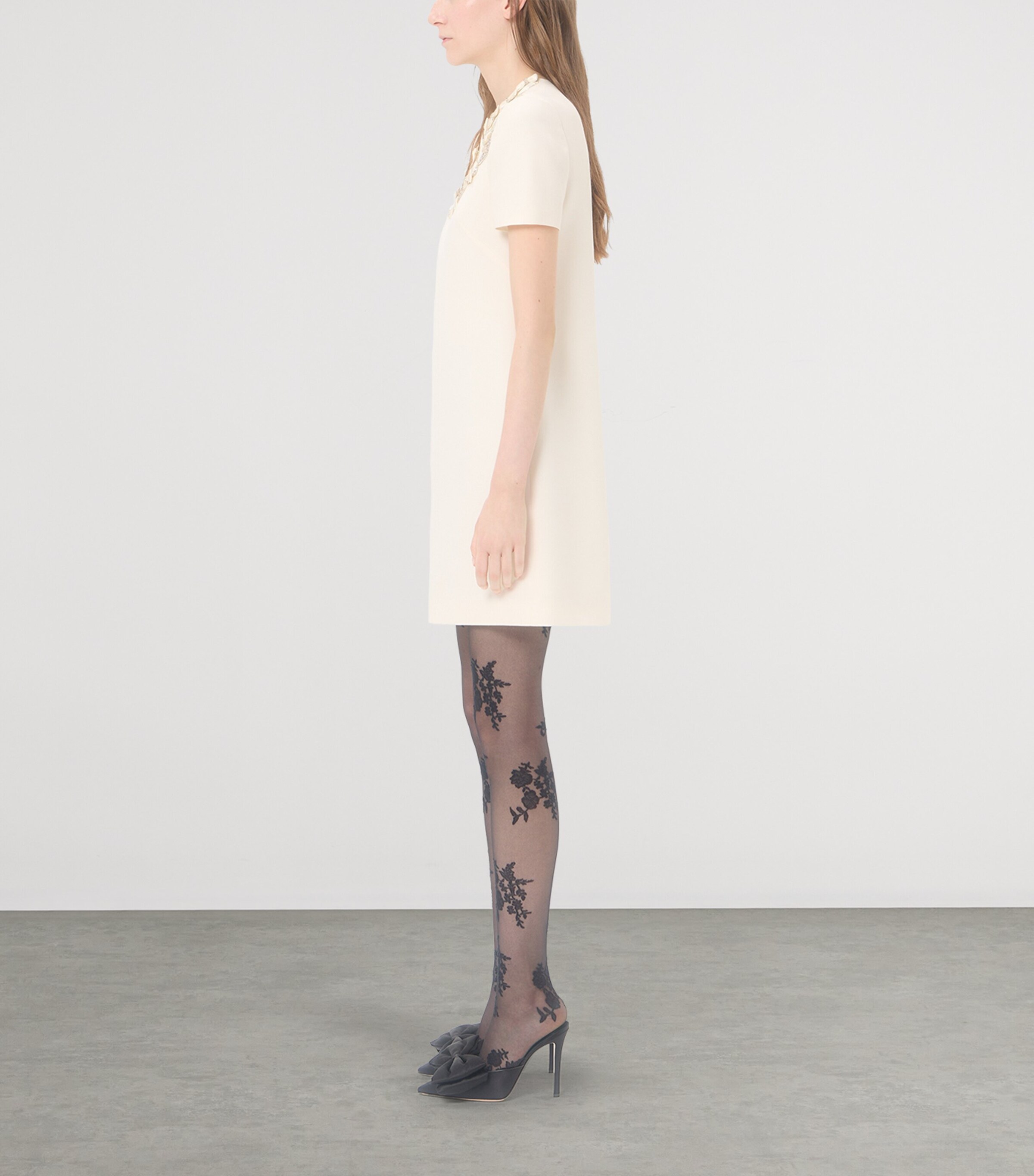 Valentino Womens Wool-Silk Crepe Mini Dress Image 4