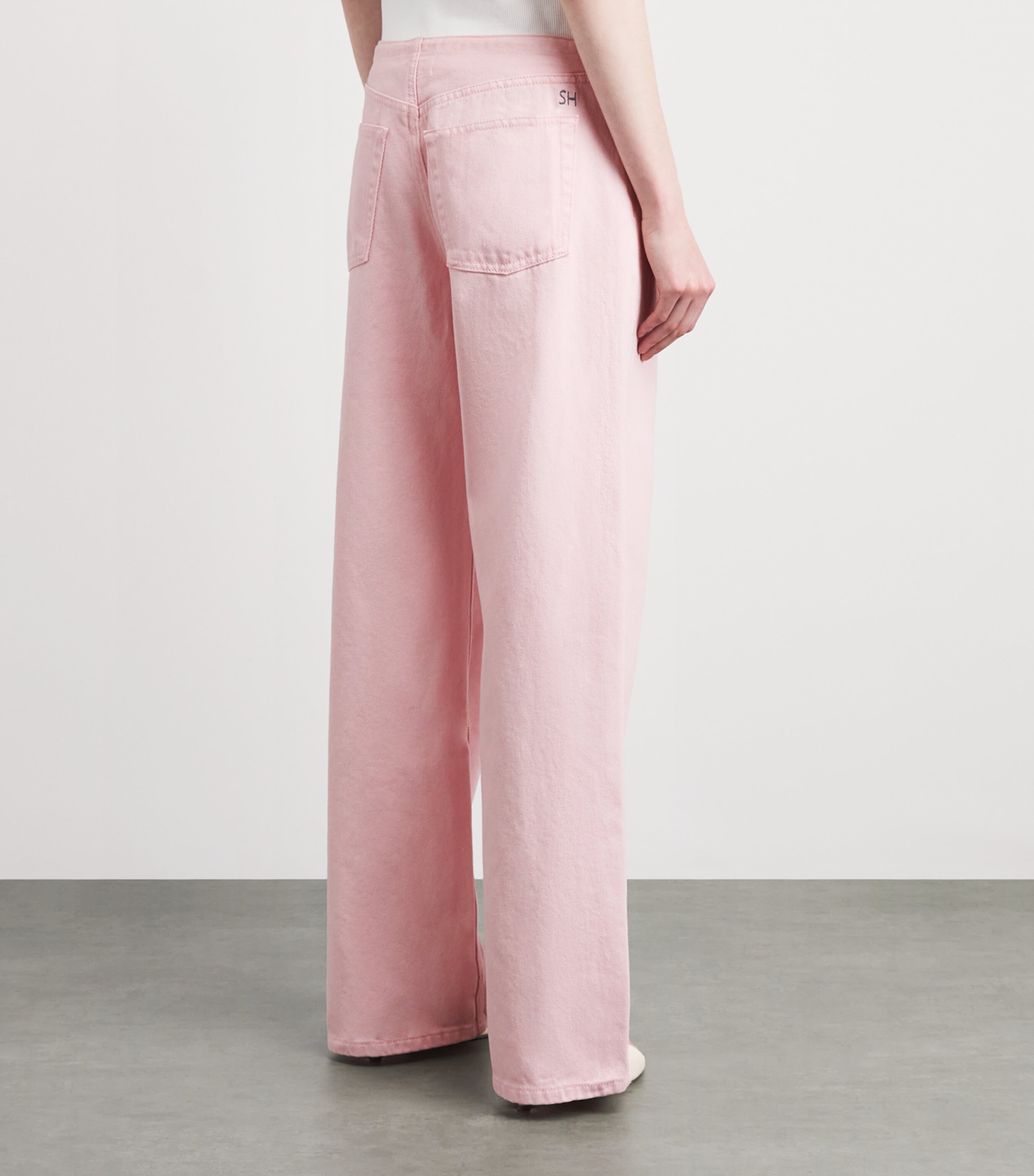 STILL HERE Womens Cool Wide-Leg Jeans Pink Image 5