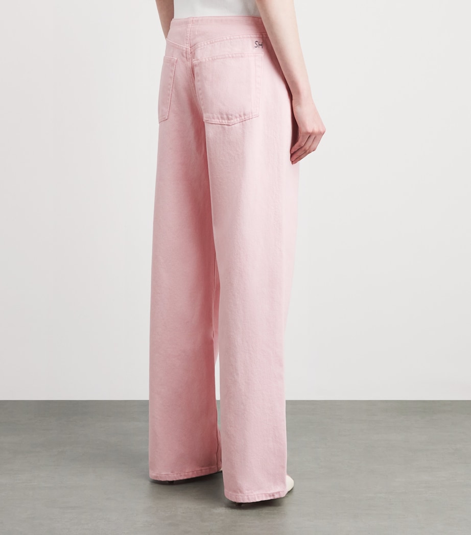 STILL HERE Womens Cool Wide-Leg Jeans Pink Image 5