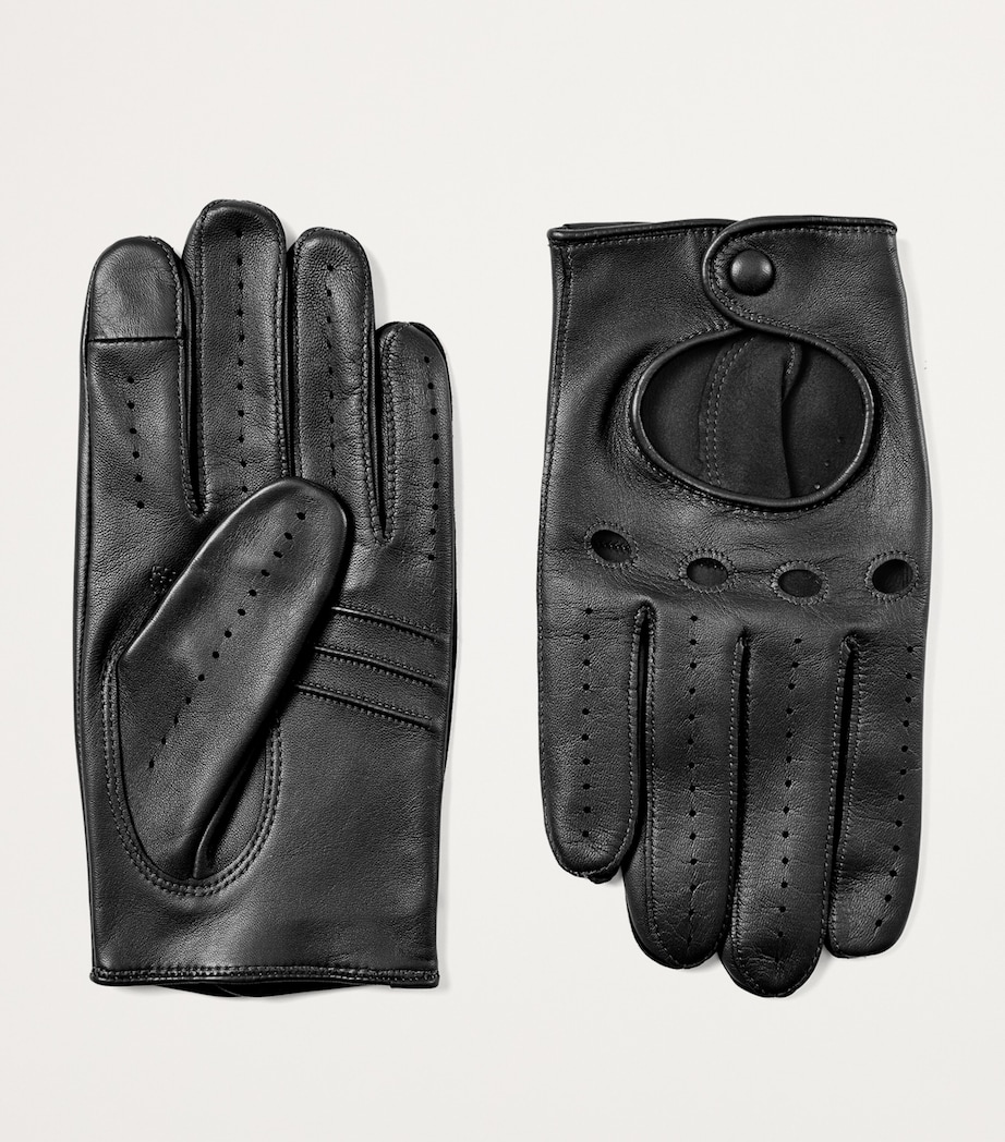 Men's Nappa Leather Driving Gloves (Medium) BLACK Image 2