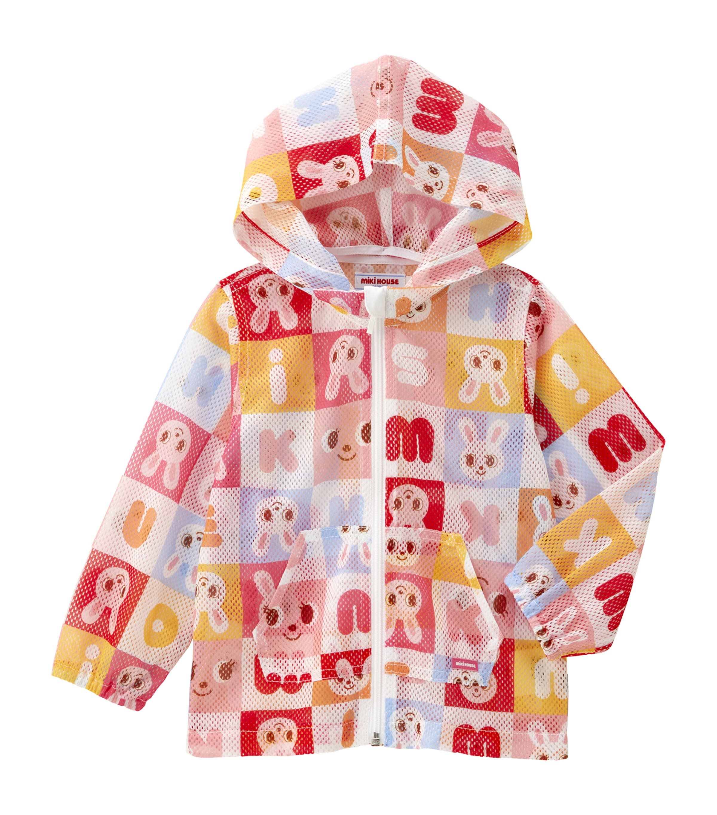 Miki House Mesh Bunny Print Jacket In Pink