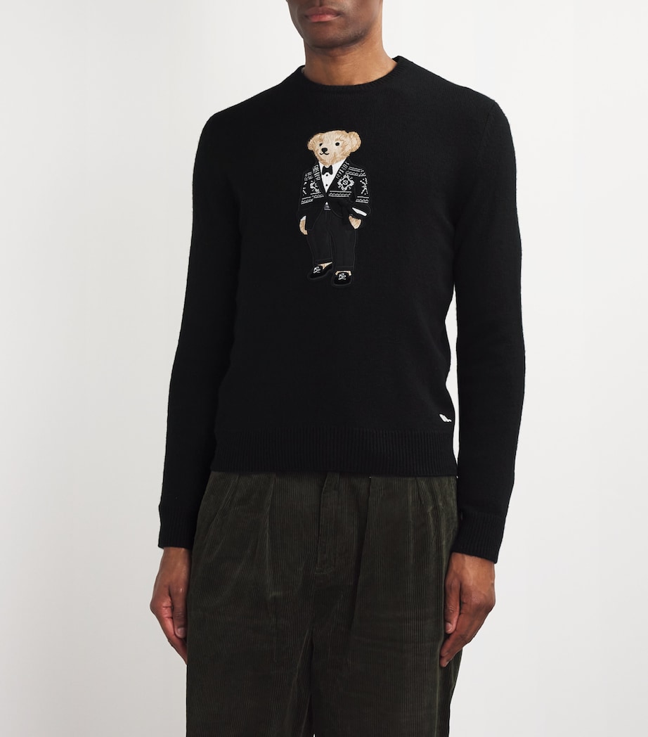 Crew-Neck Polo Bear Sweater BLACK Image 3