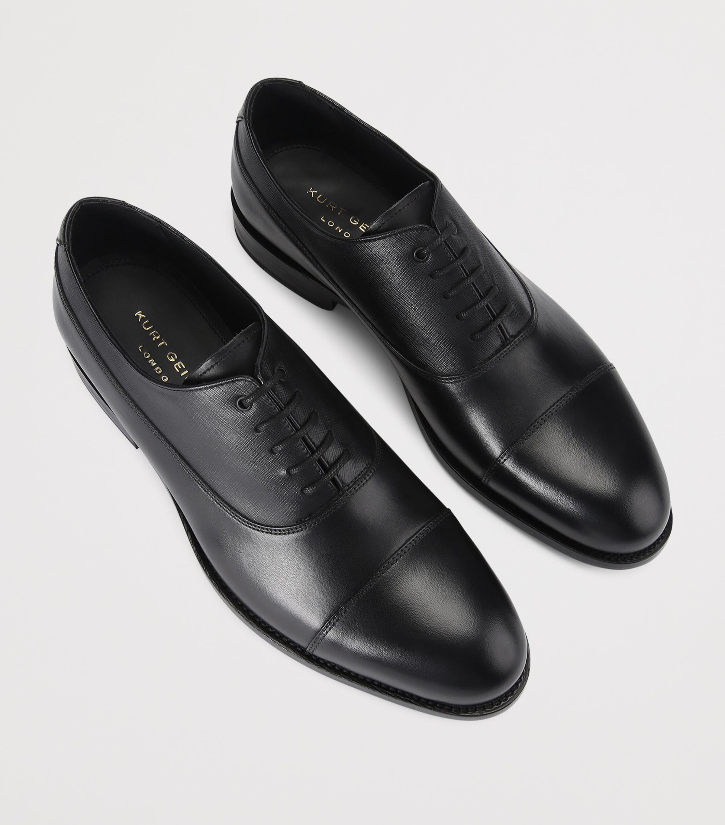 Grained Leather Sloane Oxford Shoes BLK/OTHER Image 3