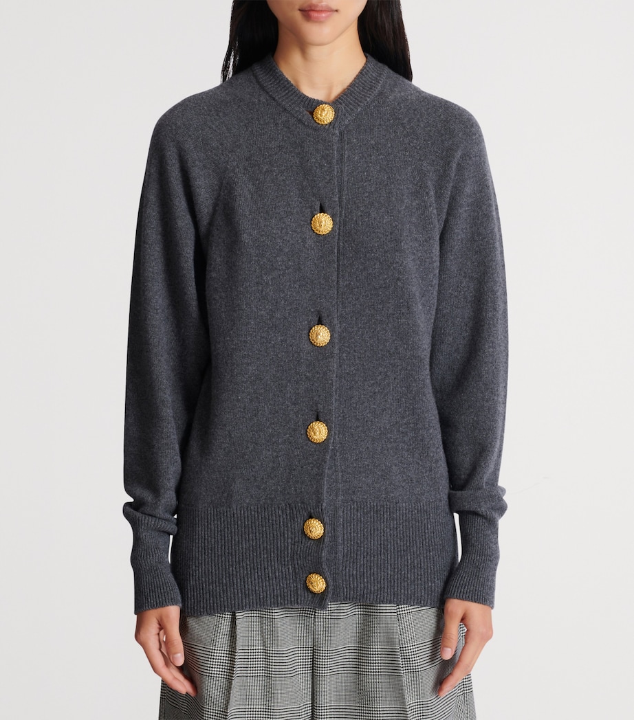 Cashmere-Virgin Wool Cardigan 9AY GRIS CHIN+ Image 4