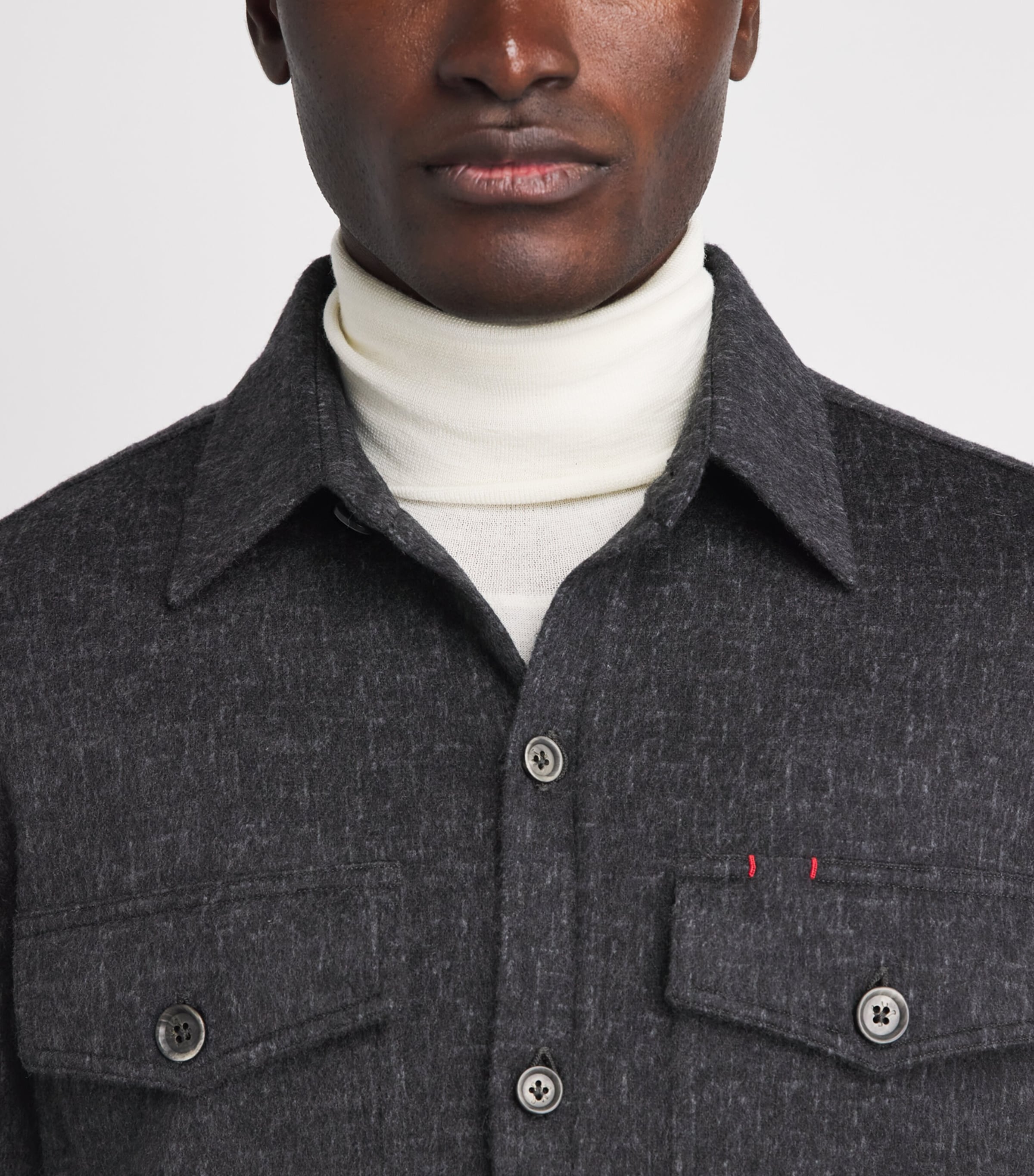 Isaia Mens Wool Overshirt Image 3