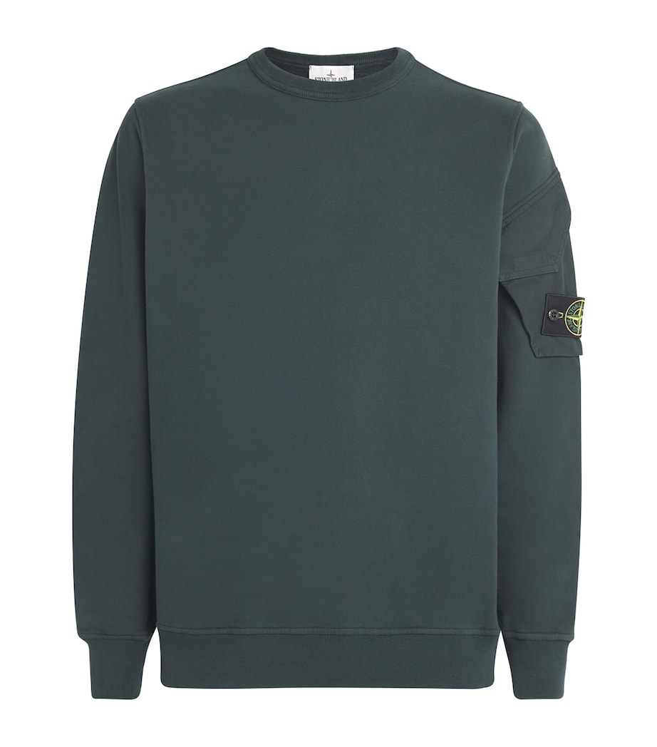 Stone Island Mens Cotton Compass Pocket Sweatshirt Image 1