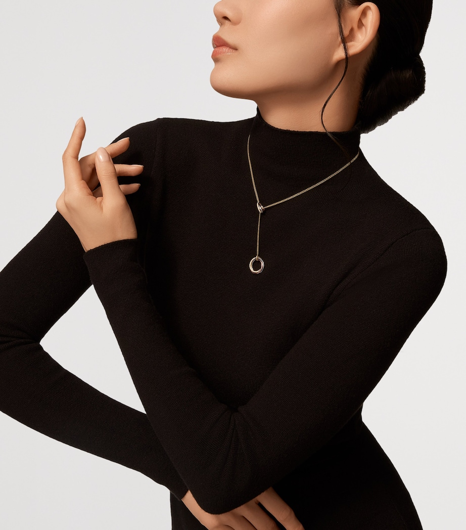 Mixed Gold and Diamond Trinity Necklace MIXED GOLD Image 2