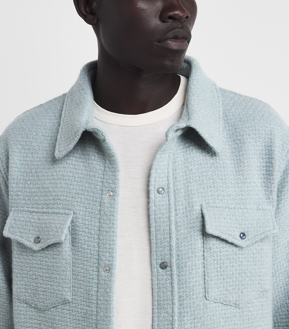 Cashmere Waffle-Knit Overshirt LABRADORITE Image 6