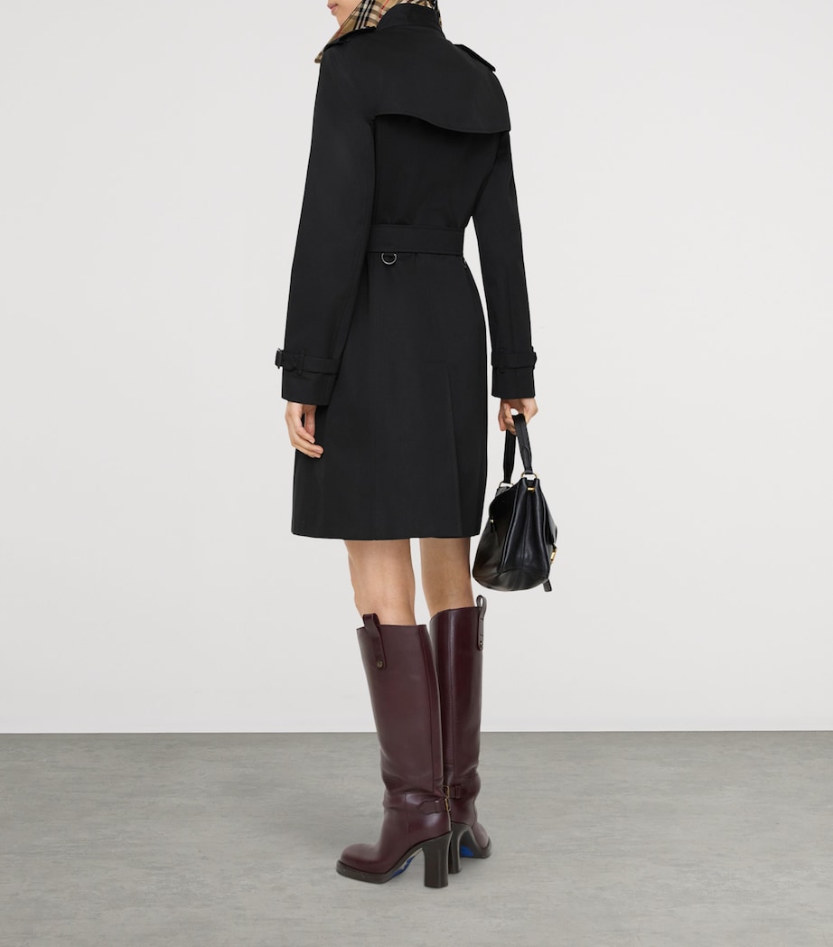 Burberry Womens Gabardine Chelsea Heritage Trench Coat Black Image 5