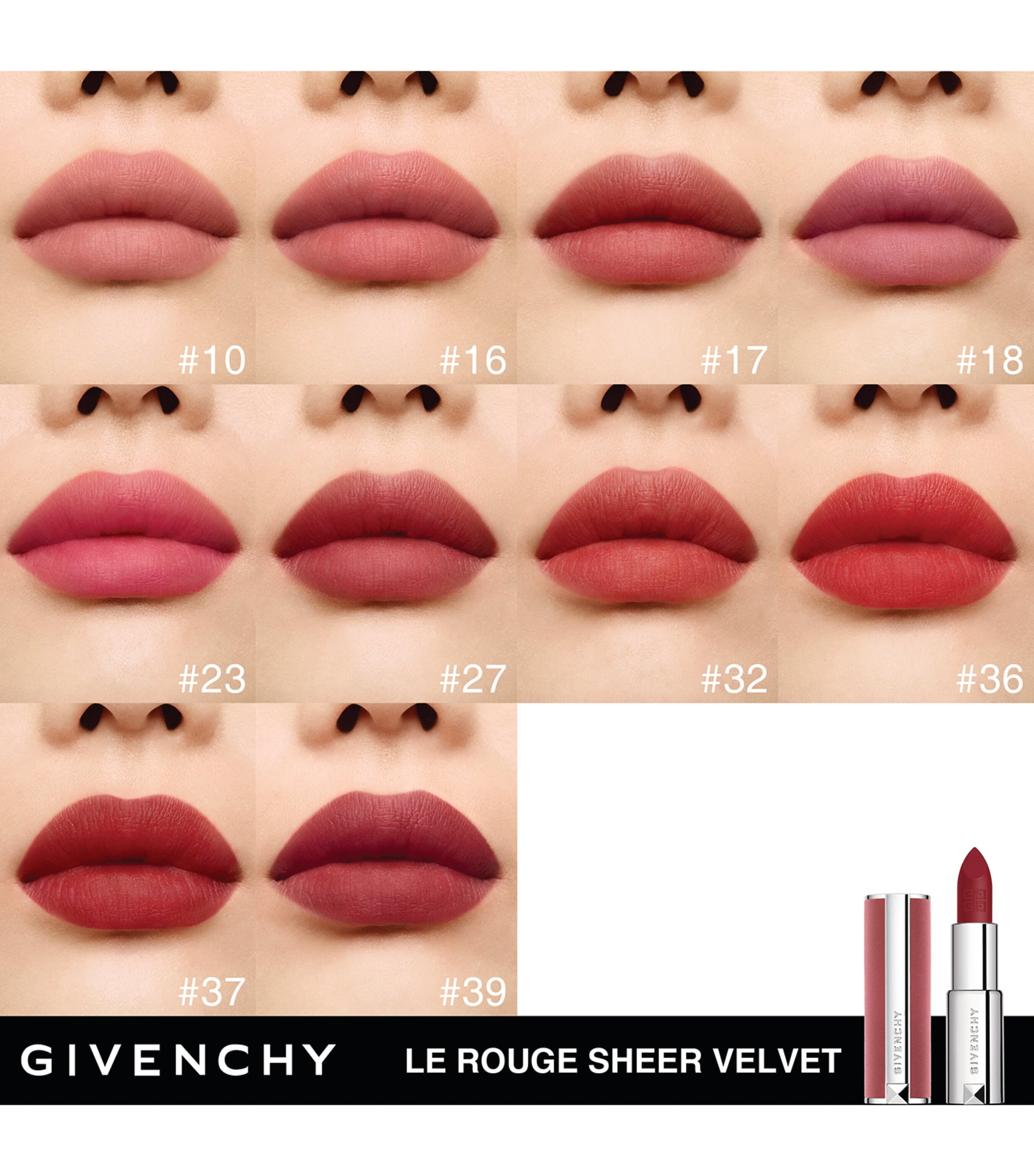 Givenchy Le Rouge Sheer Velvet Refillable Matte Lipstick Rouge Grenat Image 5