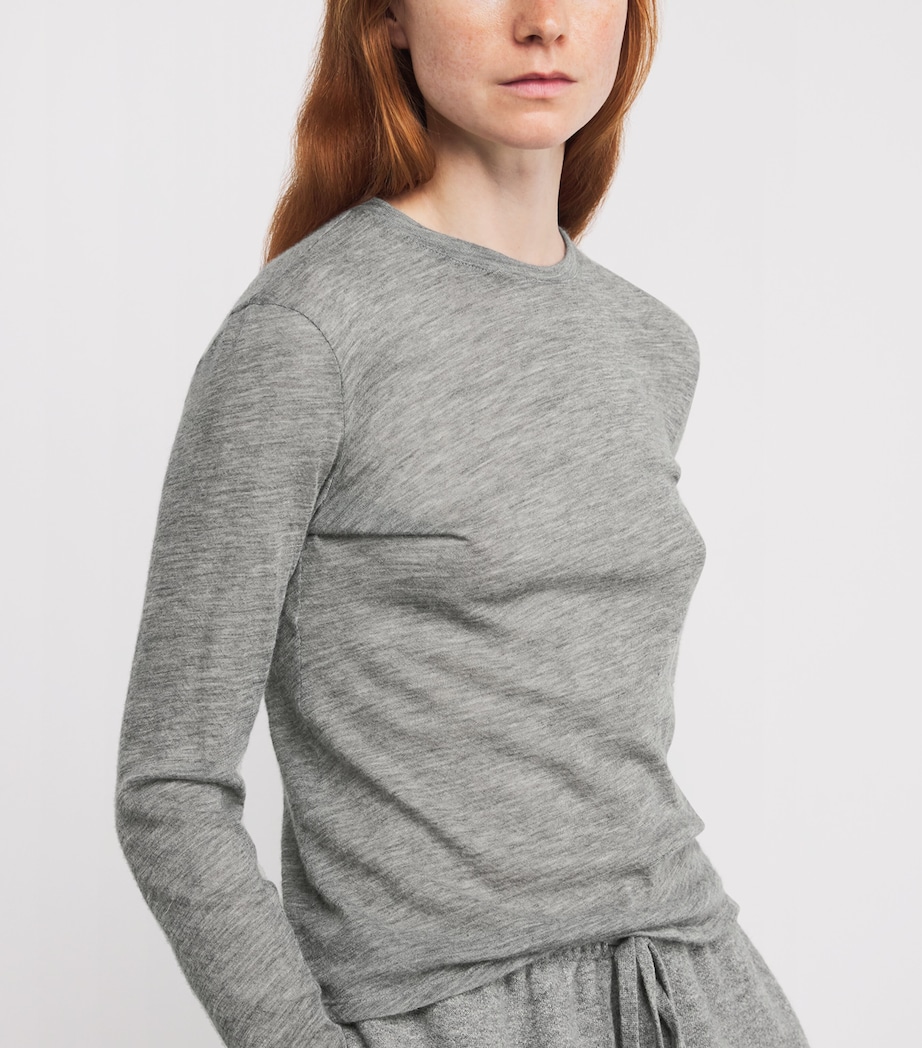 Inverness Cashmere Long-Sleeve T-Shirt GREY MELANGE Image 5