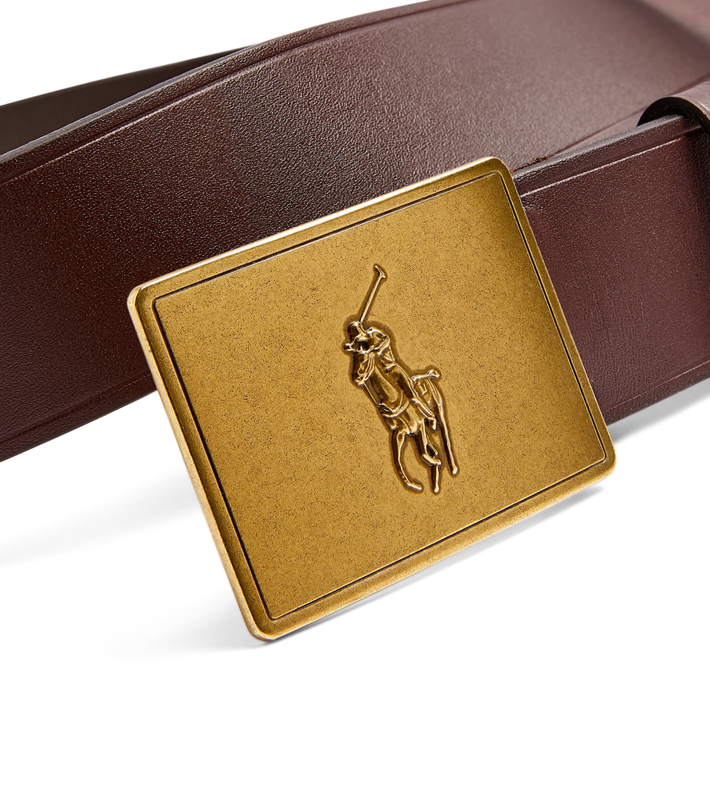 Polo Ralph Lauren Leather Polo Pony Belt Brown Image 6