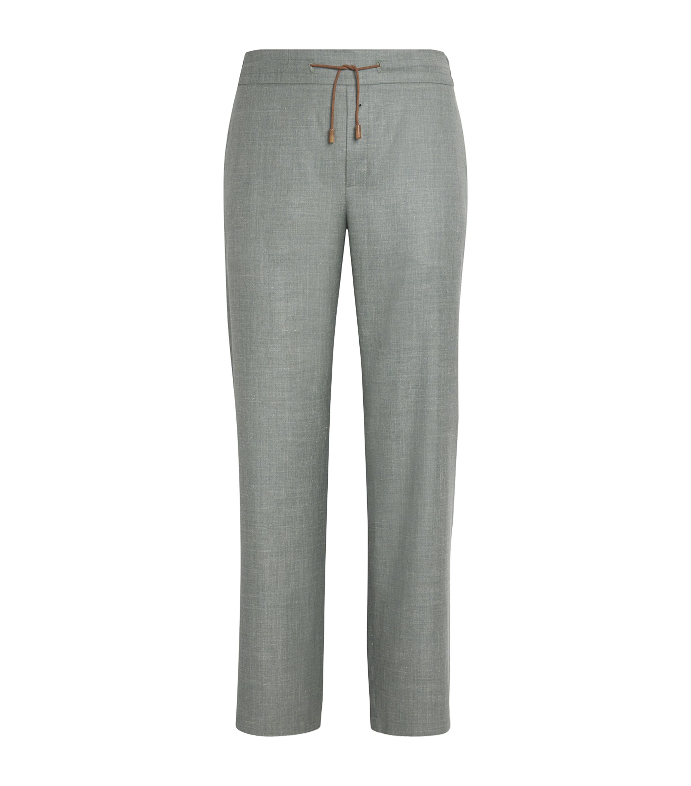 Cashmere-Silk-Linen Trousers 62634 SAGE Image 1