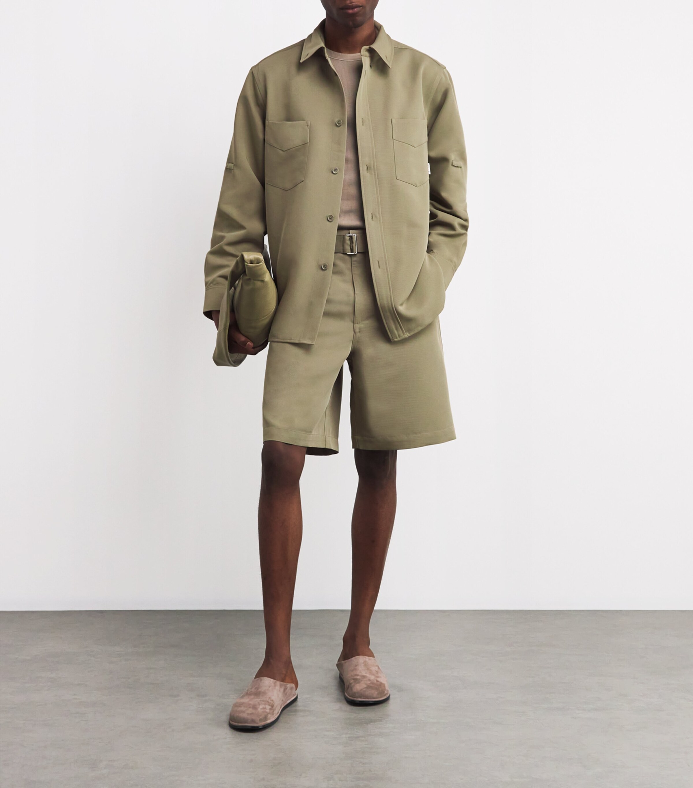 Cotton Utility Shorts 343 SAGE Image 2