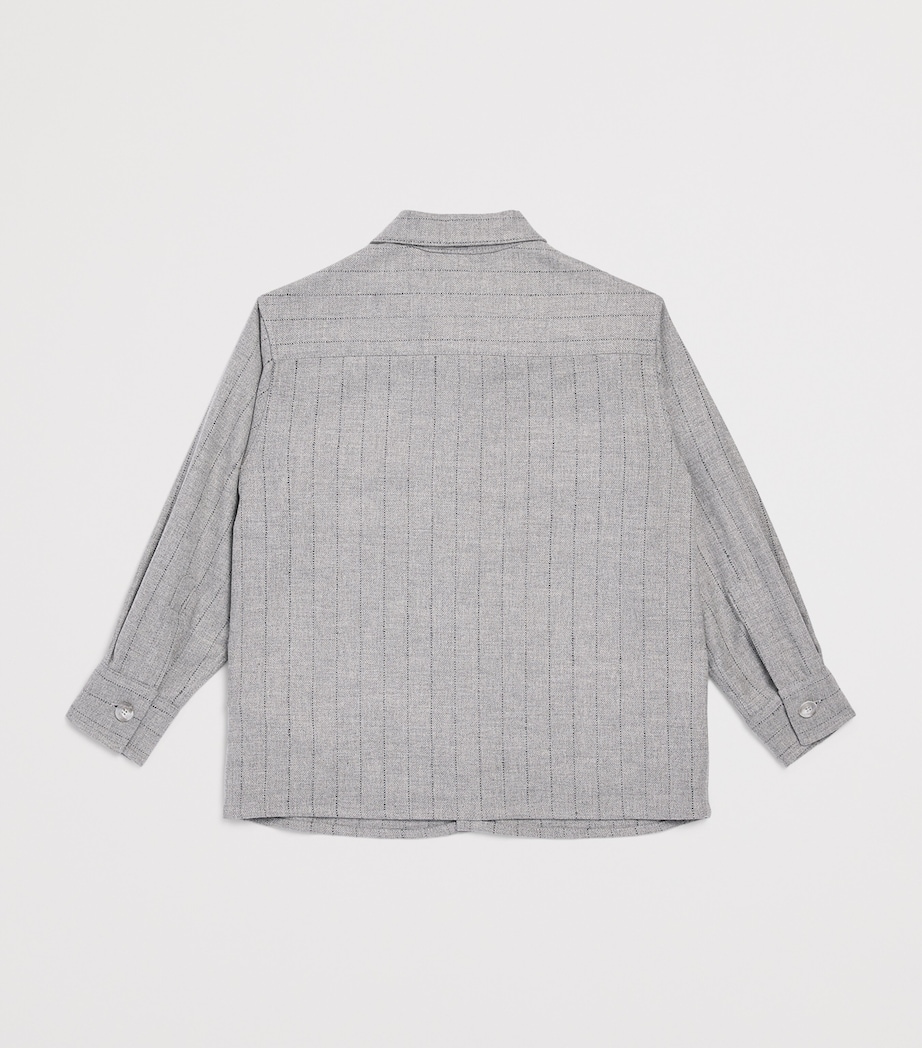 Eleventy Kids Stripe Shirt (4-14 Years) Grigio Med Mel. Image 2
