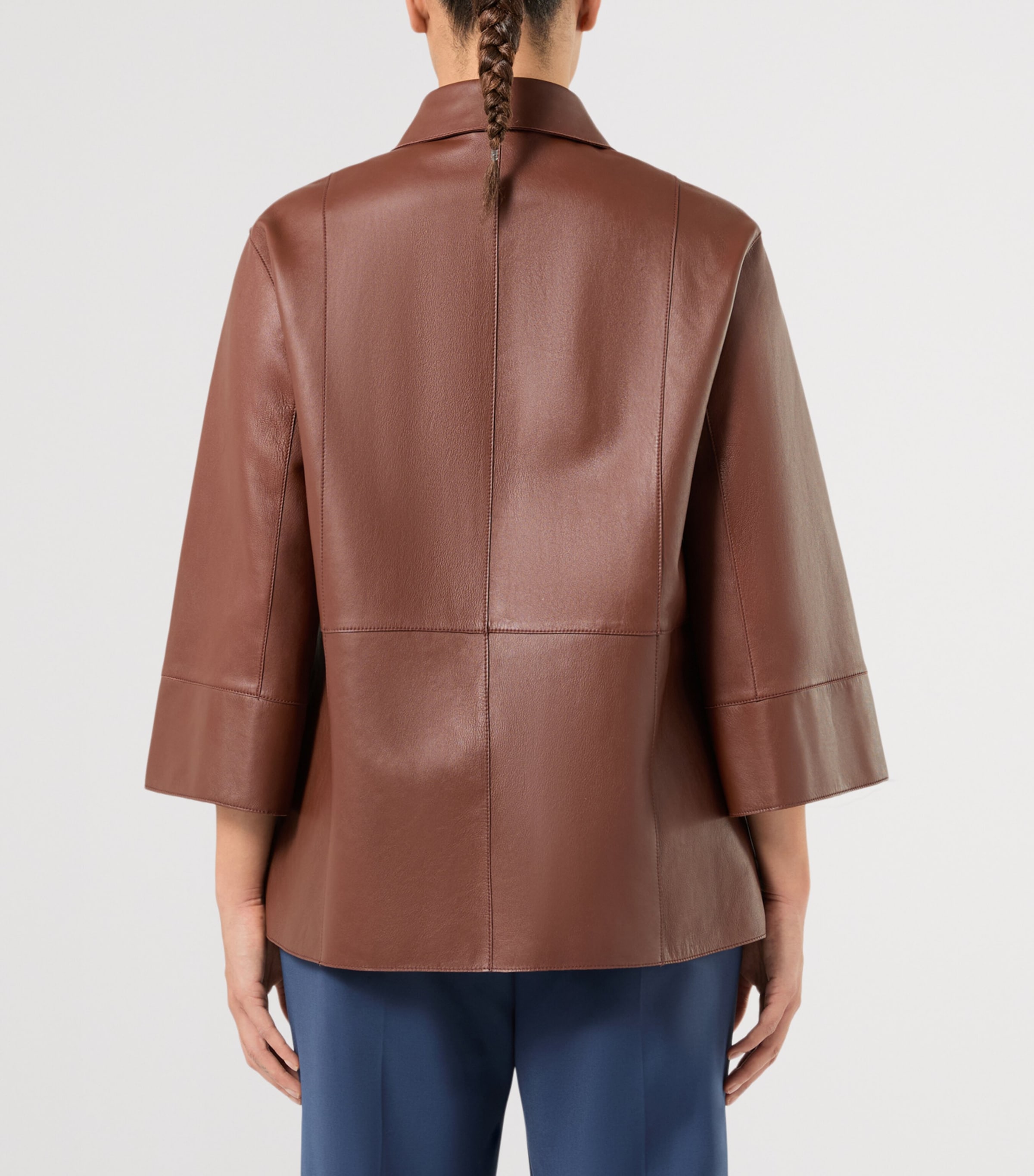 Marina Rinaldi Womens Leather Jacket Brick Red Image 4