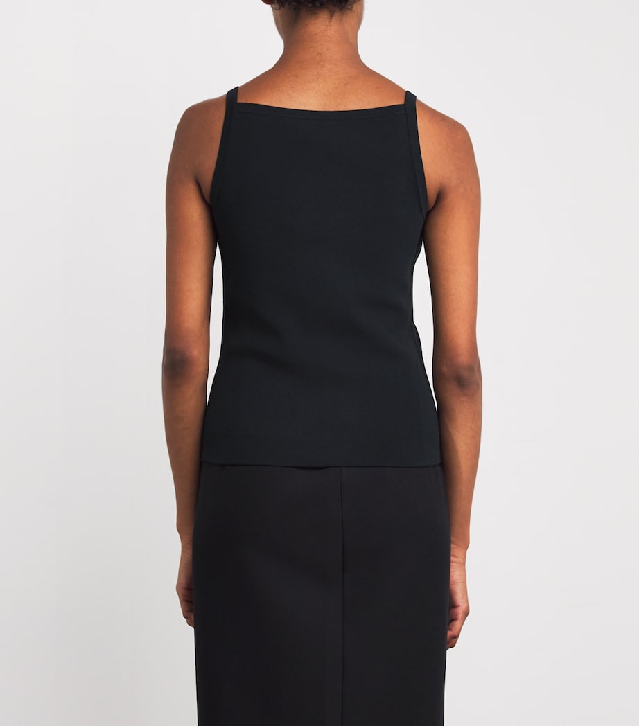 Stretch-Knit Vest Top BLACK Image 4