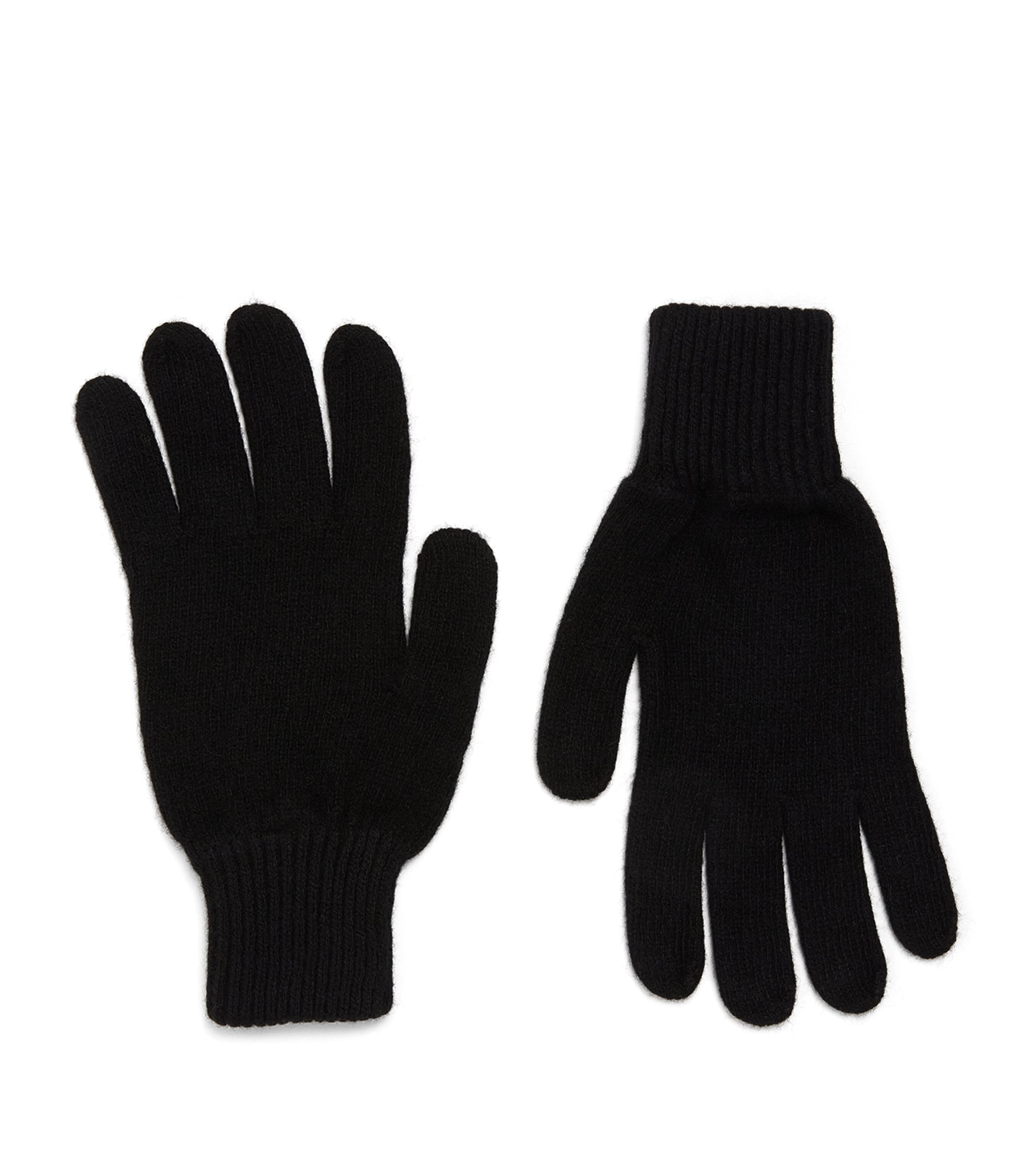 Shop Sunspel Cashmere Gloves In Black