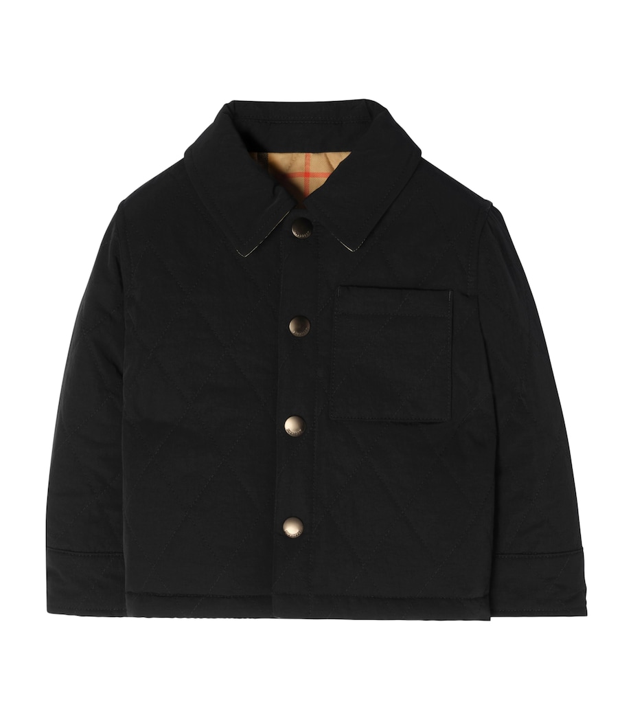 Burberry Kids Reversible Quilted Jacket (6 Months - 3 Years) Black Image 1