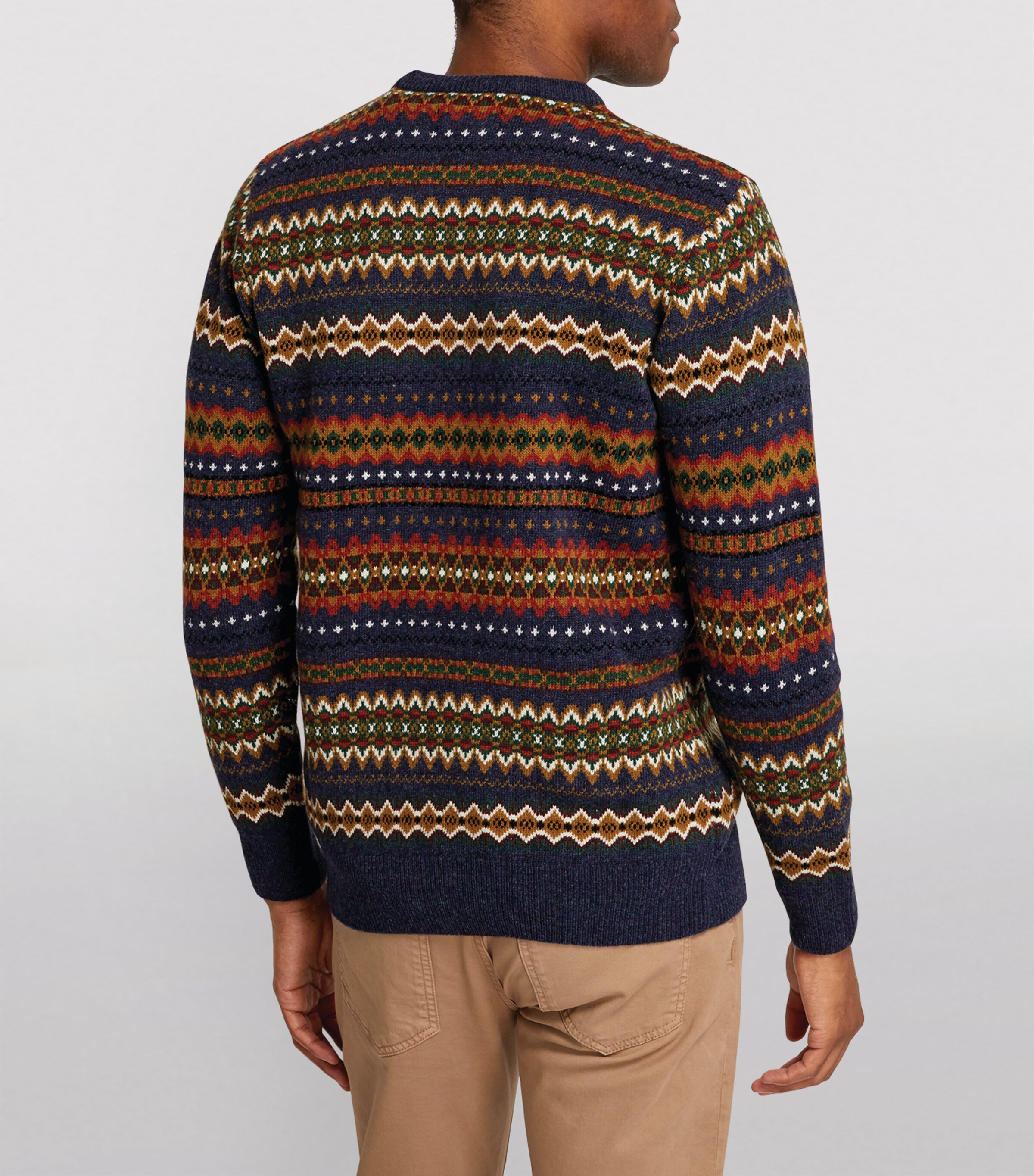 Wool Fair Isle Sweater NAVY MARL Image 7