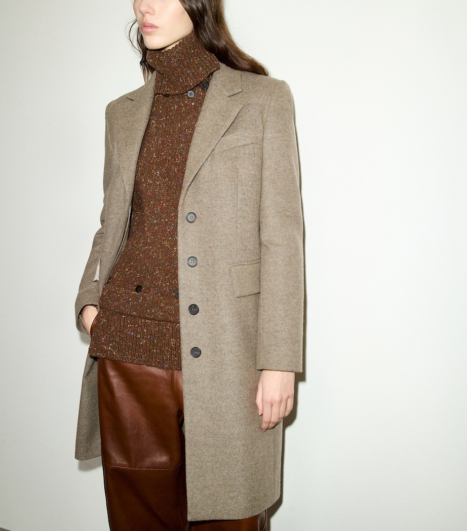 MAX&Co. Womens Virgin Wool-Blend Coat Melange Grey Image 2