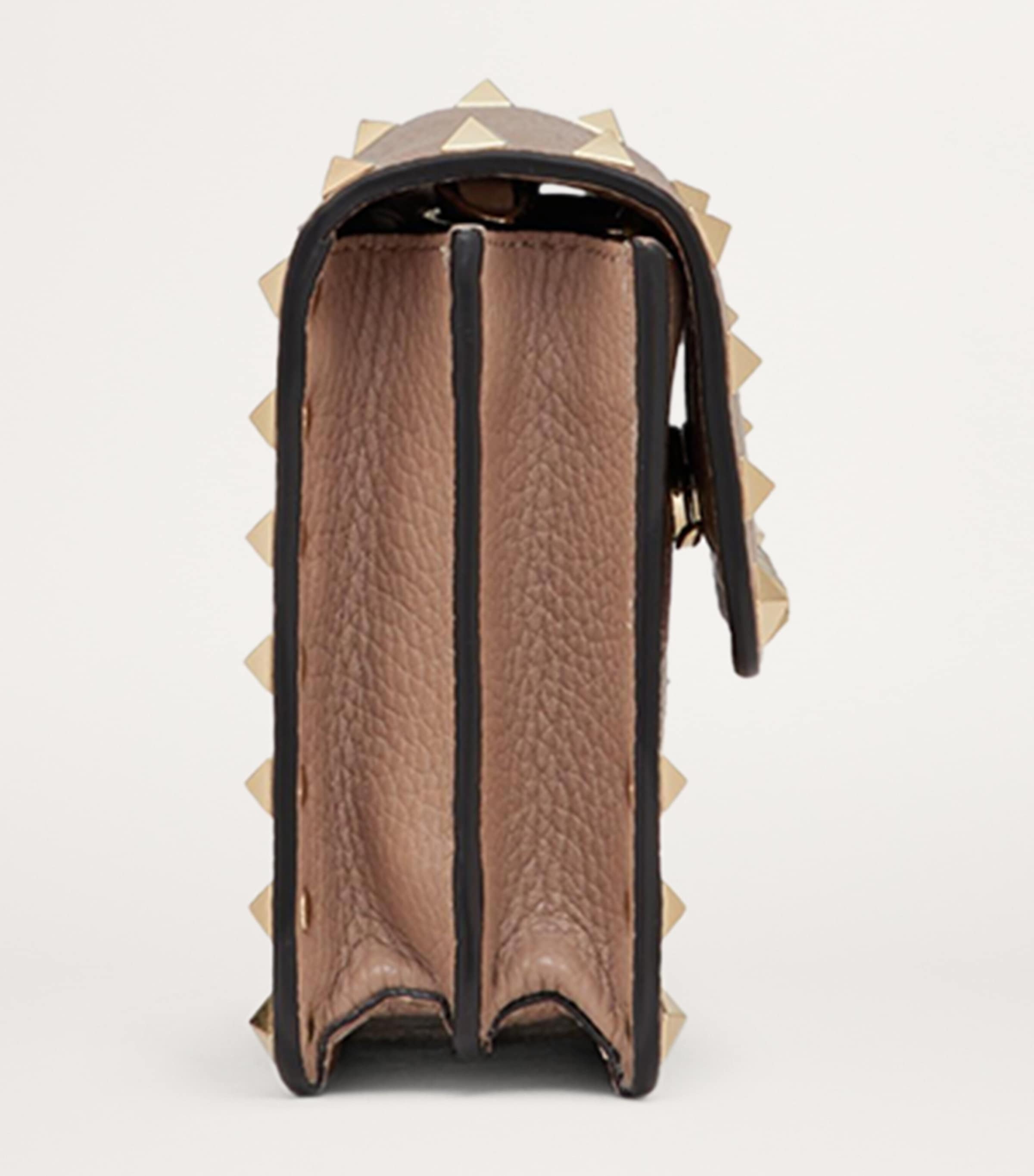 Valentino Garavani Leather Rockstud Chain Wallet | Harrods US
