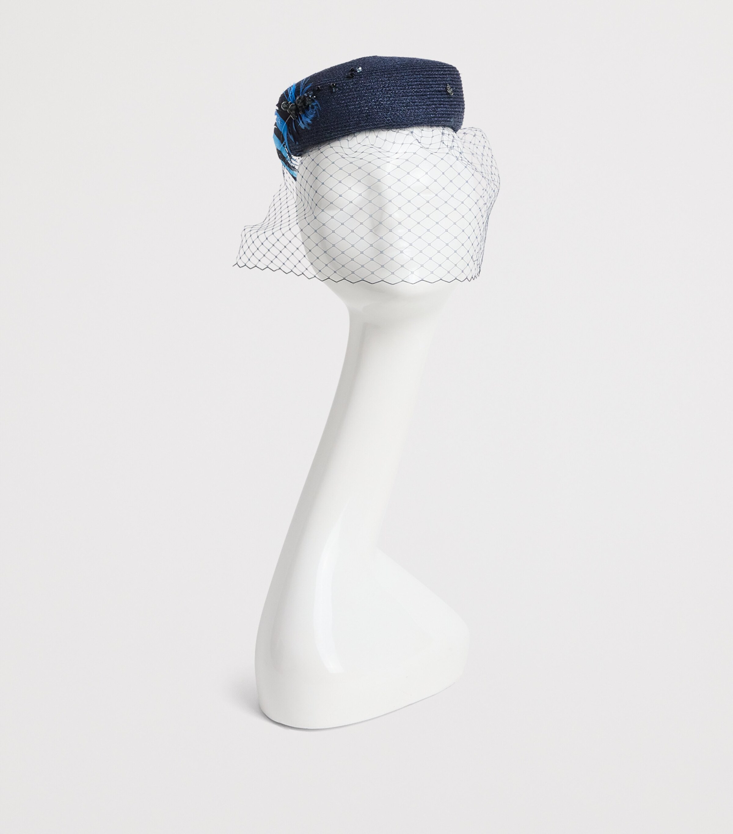 x Ascot Feathered Jacqueline Hat NAVY Image 2