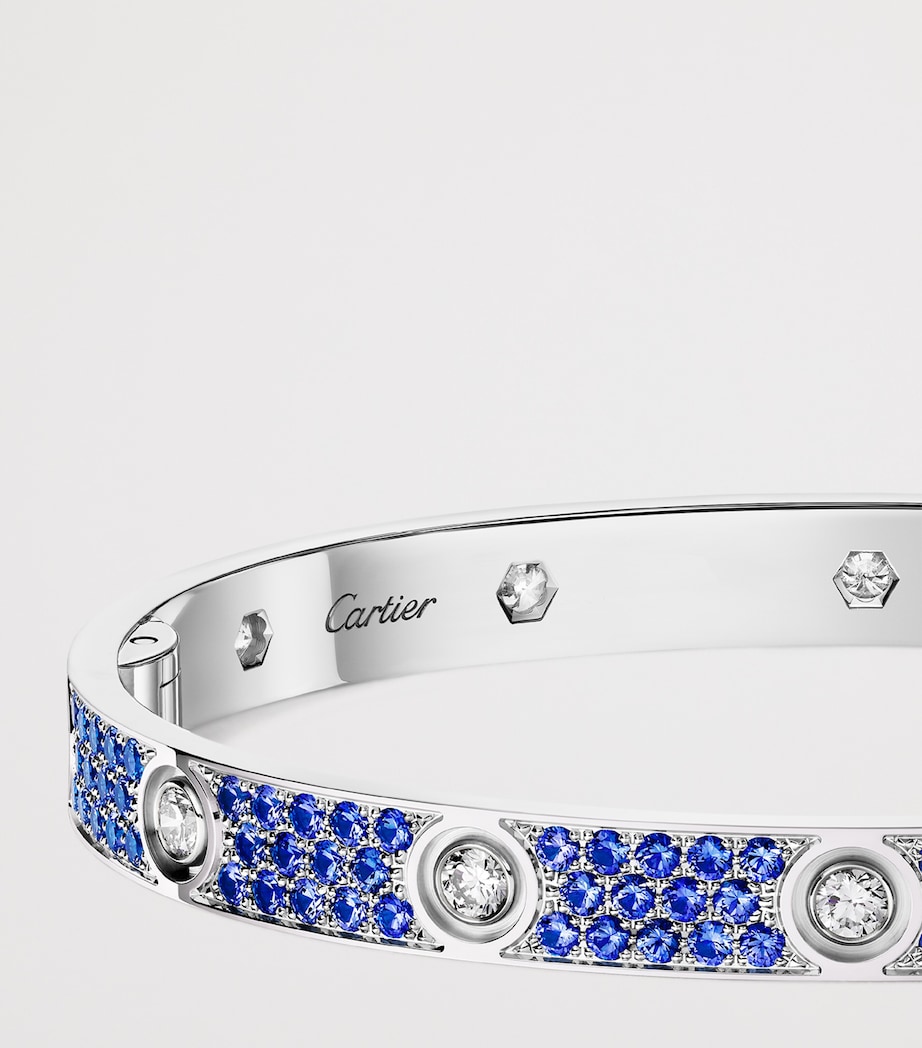 Cartier White Gold, Diamond and Sapphire Classic LOVE Bracelet White Gold Image 4