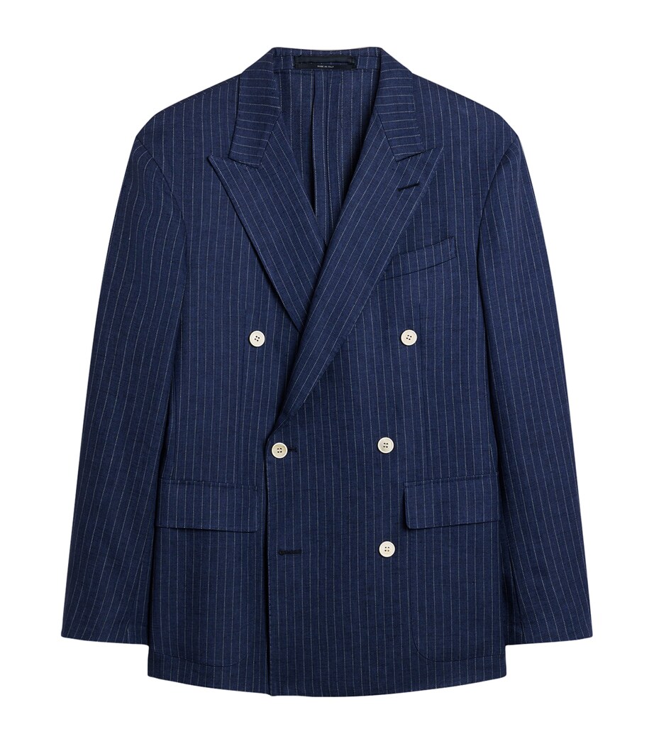 Dunhill Mens Linen Double-Breasted Blazer Image 1