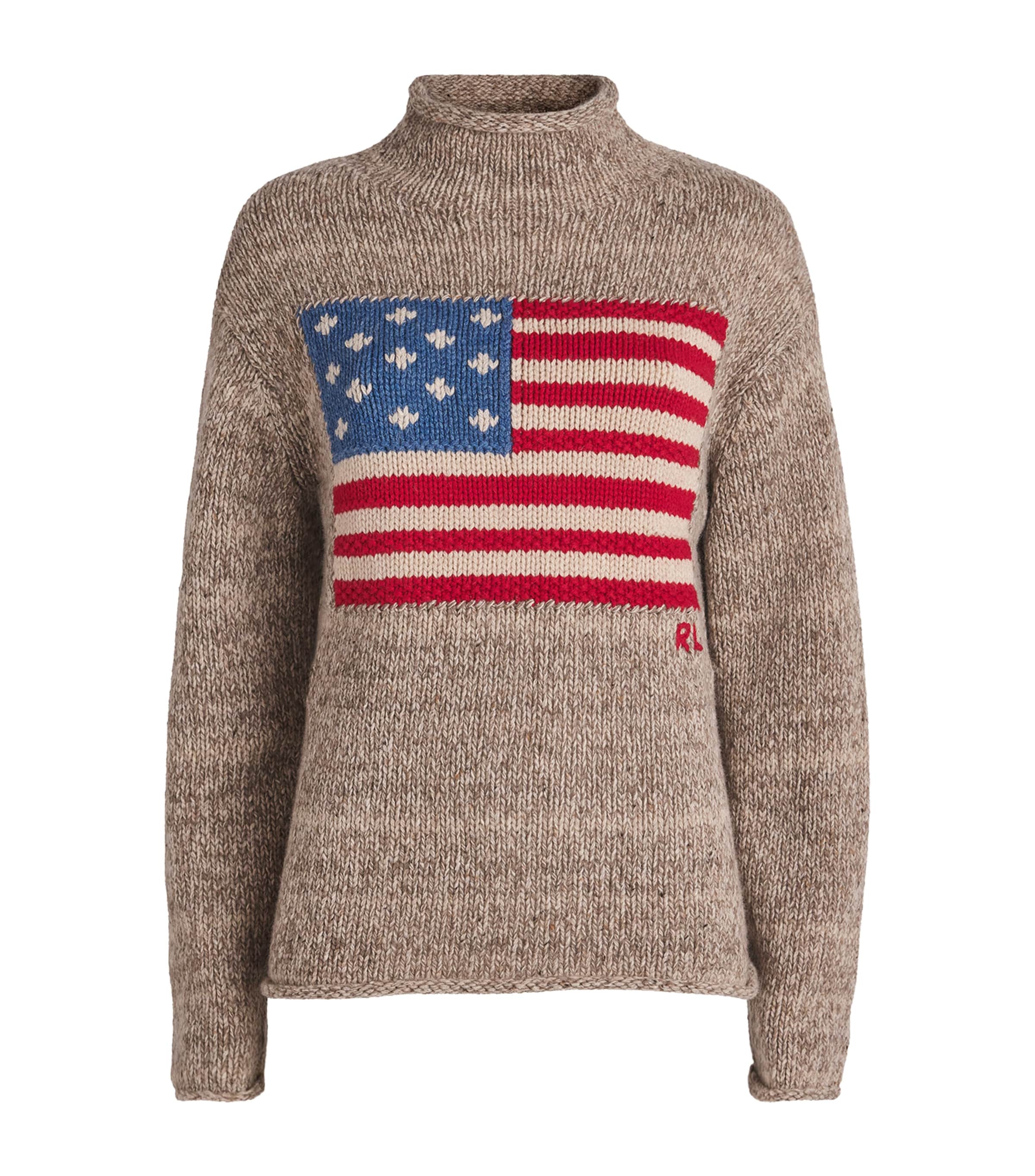 Wool-Blend Flag Rollneck Sweater NATURAL MULTI Image 1