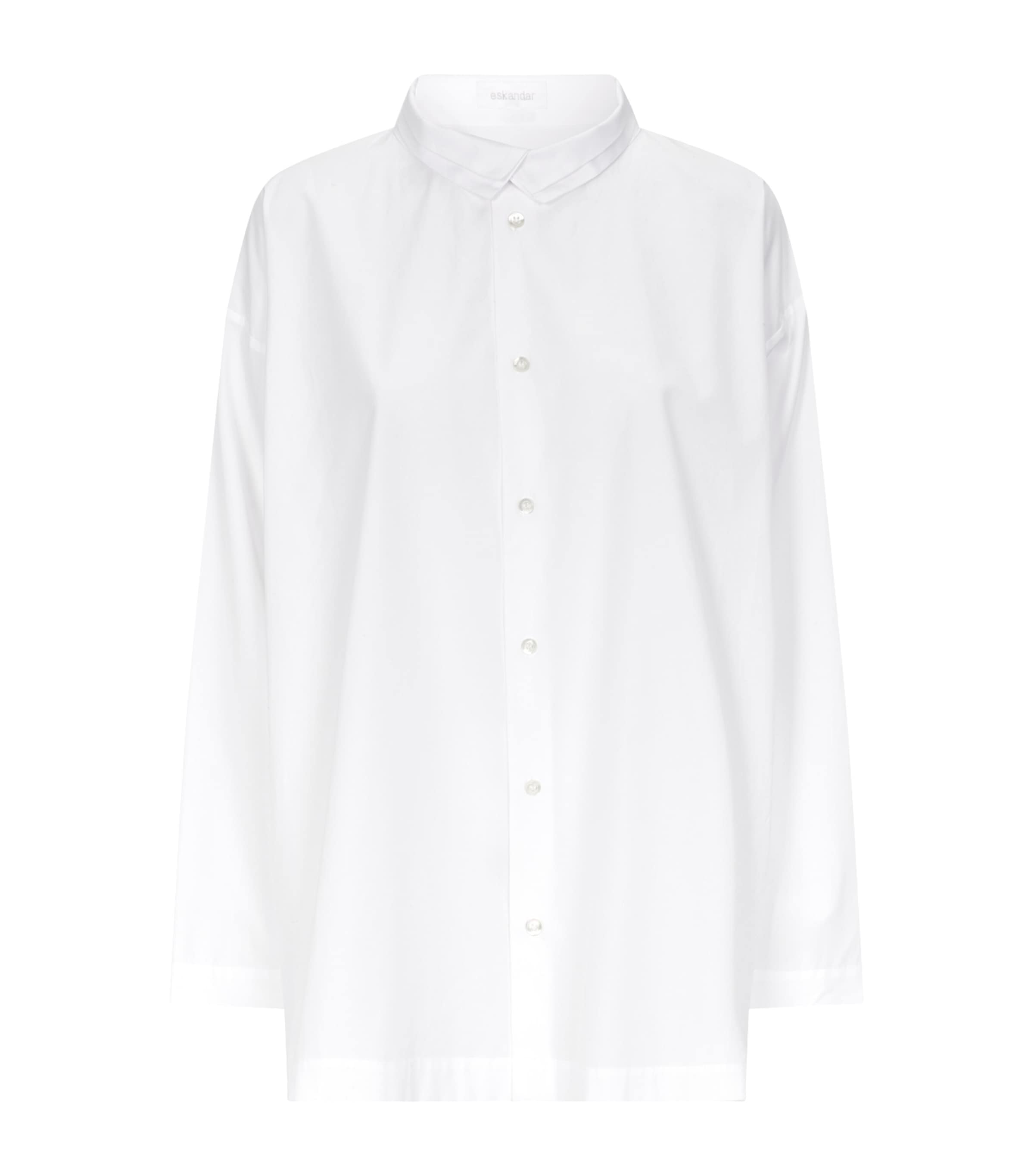 A-Line Stand-Collar Shirt WHITE Image 3