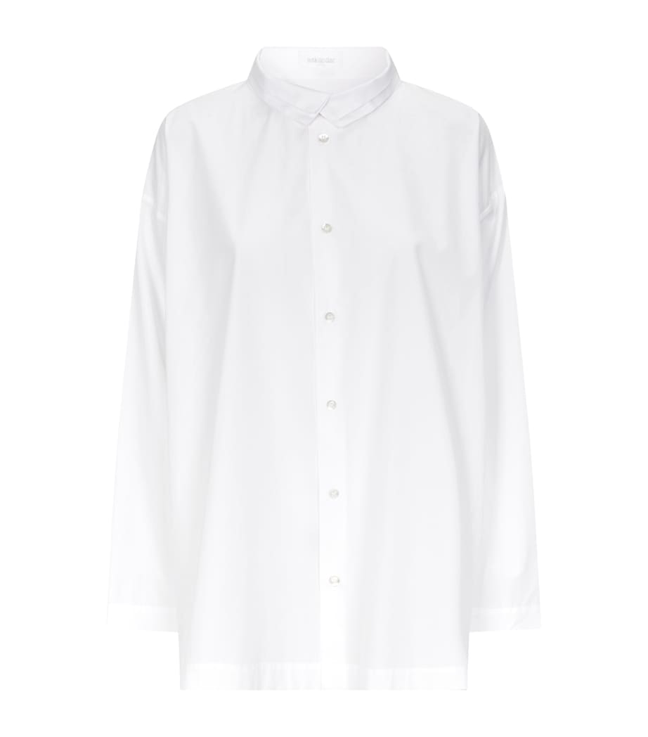 A-Line Stand-Collar Shirt WHITE Image 3