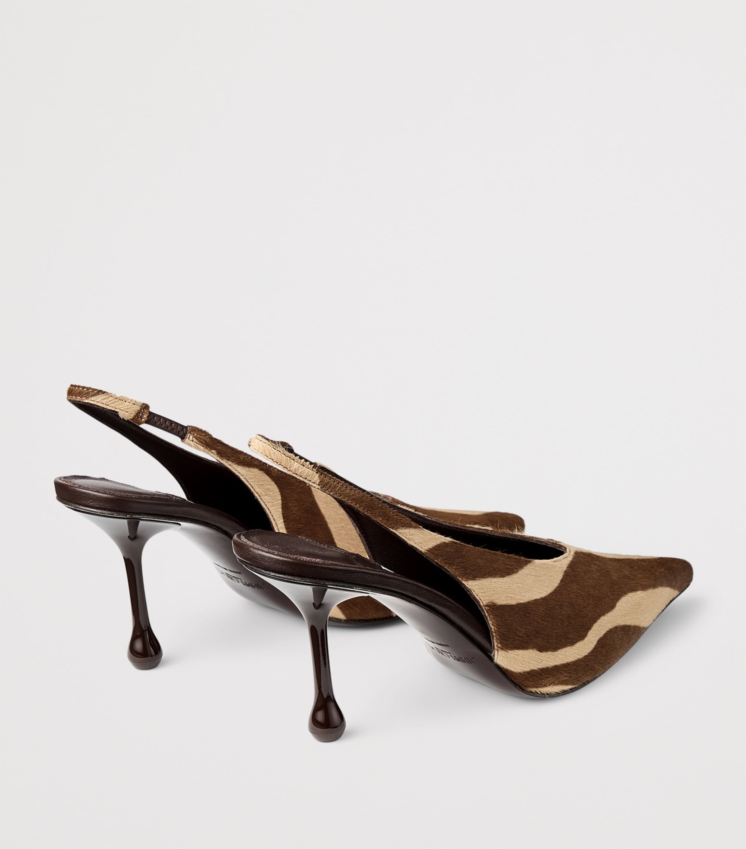 Isa 80 Calf Hair Slingback Pumps CHOCOLATE MIX Image 4