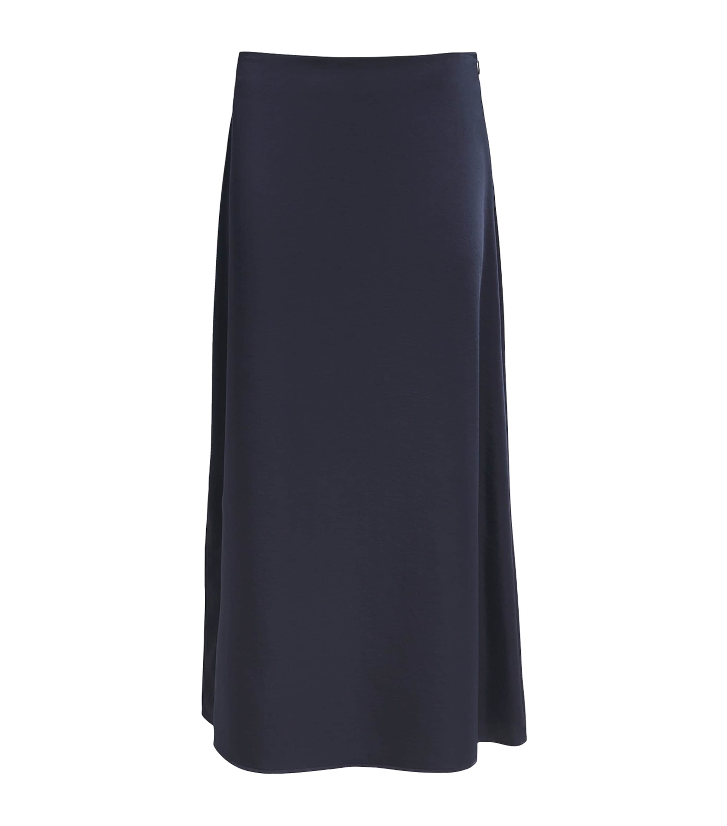 Satin Midi Skirt NAVY Image 1