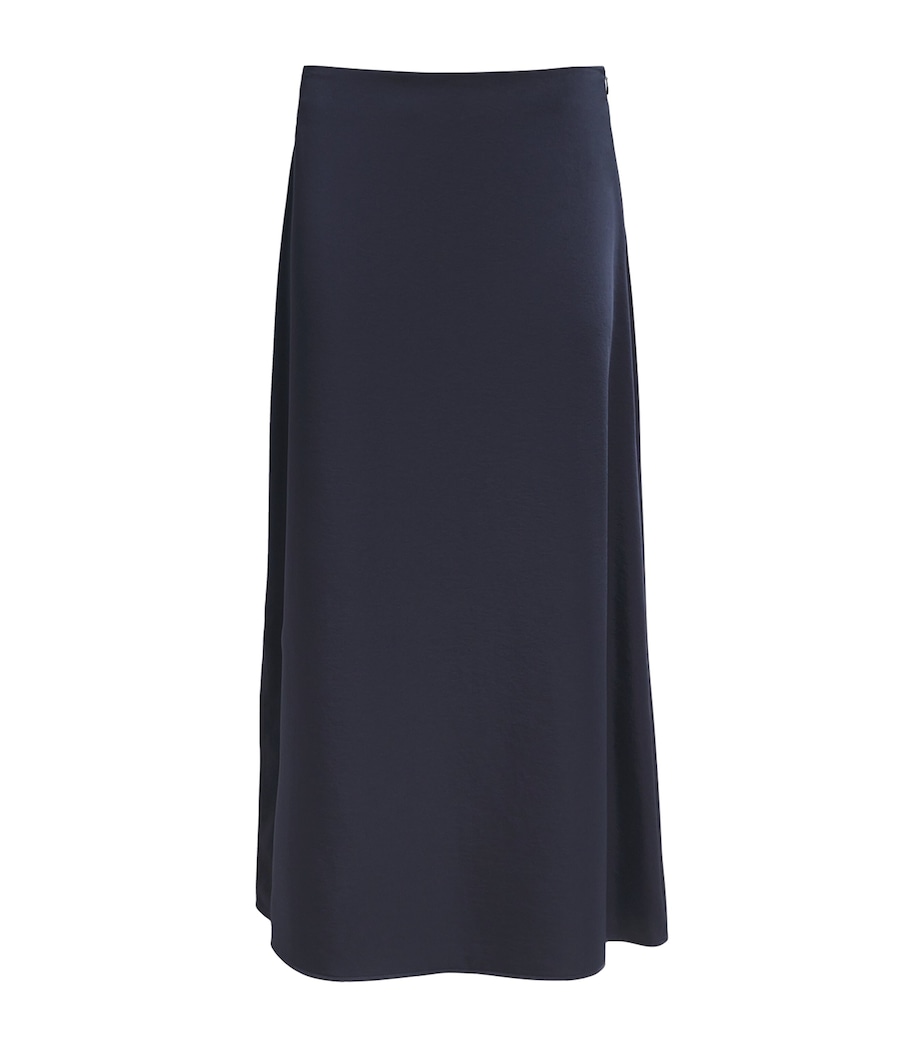 Satin Midi Skirt NAVY Image 1