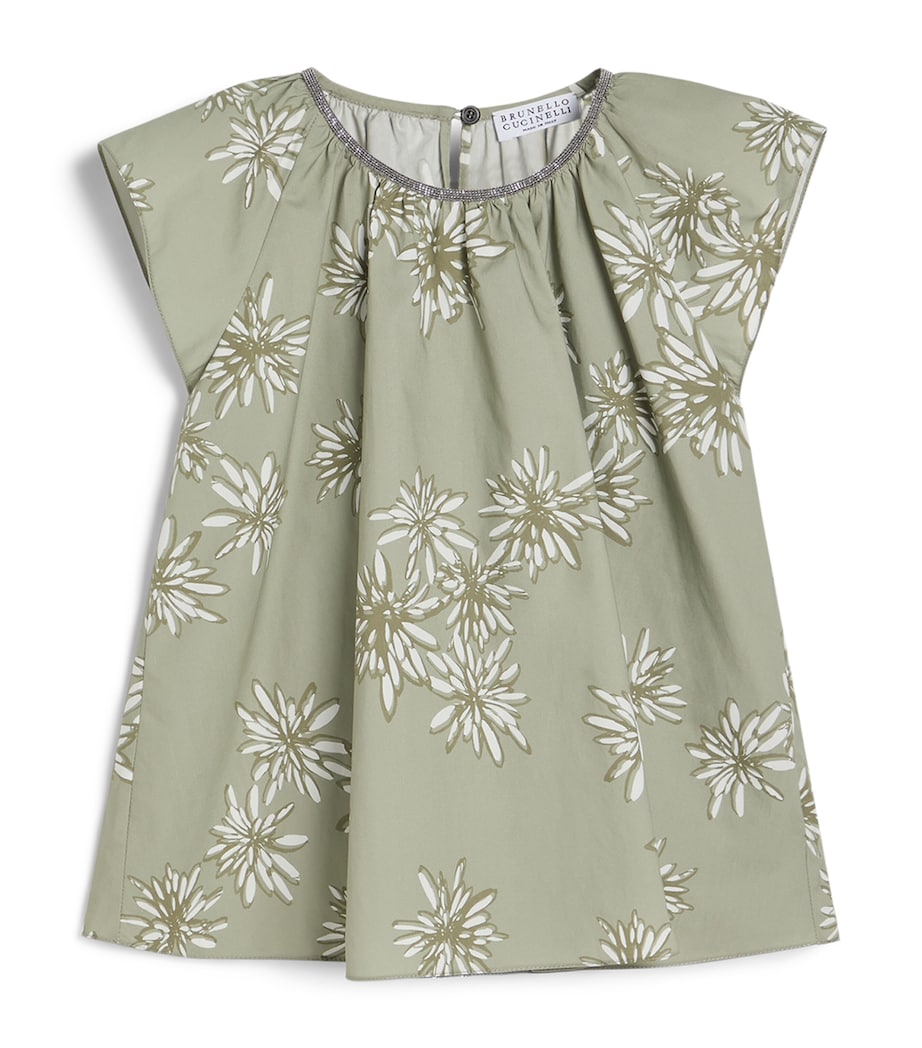 Brunello Cucinelli Kids Cotton Floral Blouse (4-6 Years) Image 1
