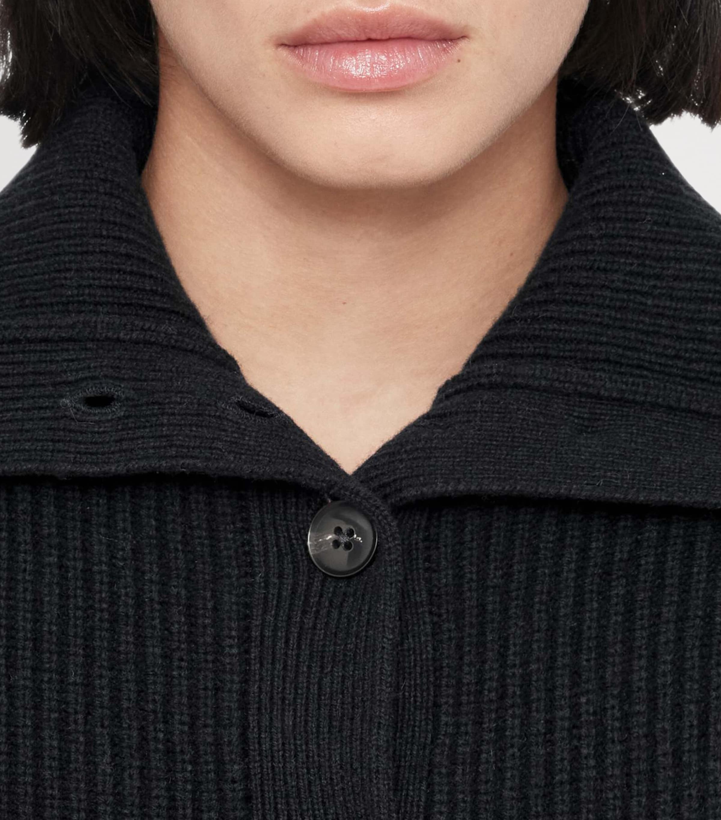 AllSaints Womens Wool Caron Collared Cardigan Navy Blue Image 5