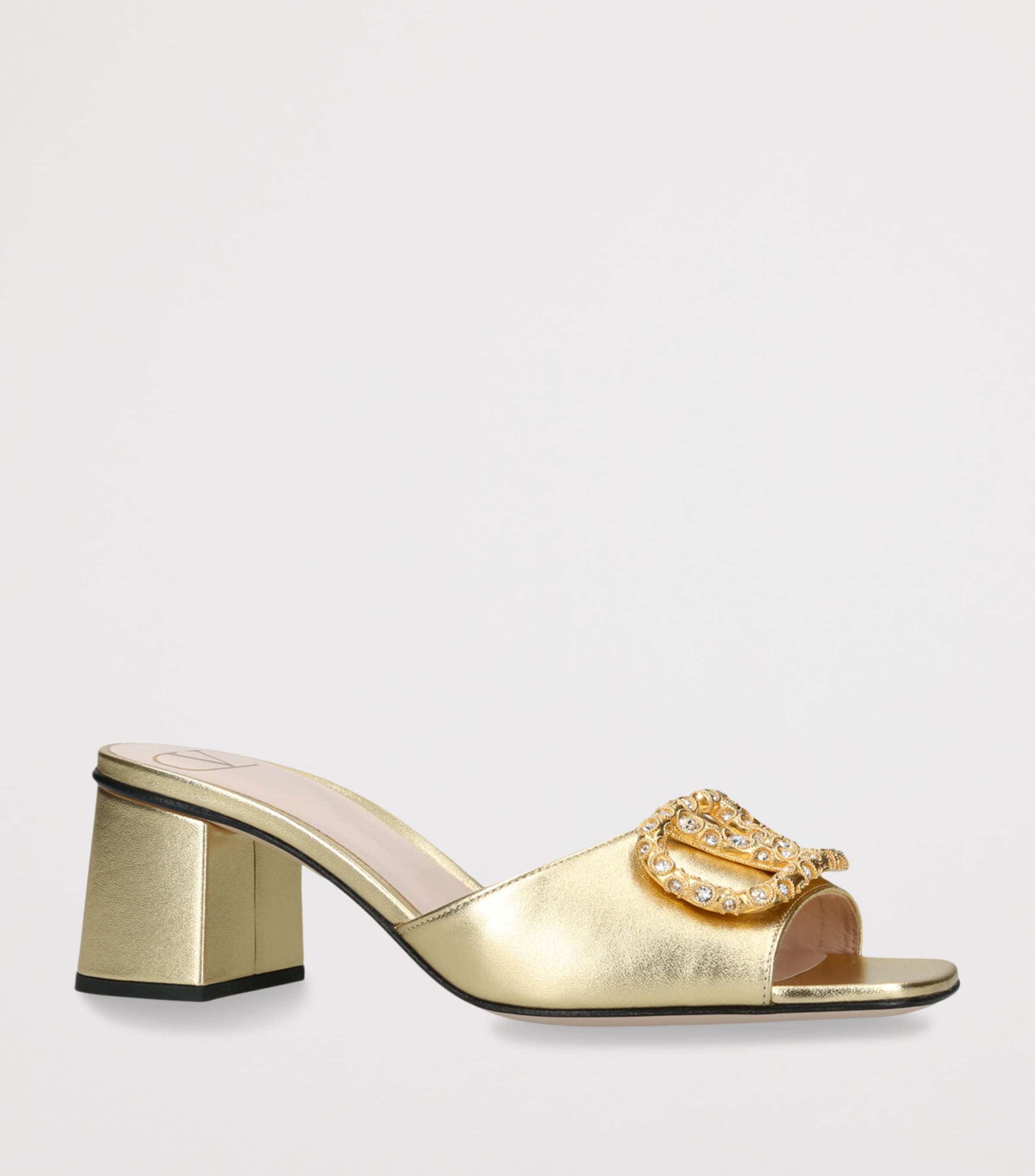 Leather VLogo Mules 60 GOLD COMB Image 3