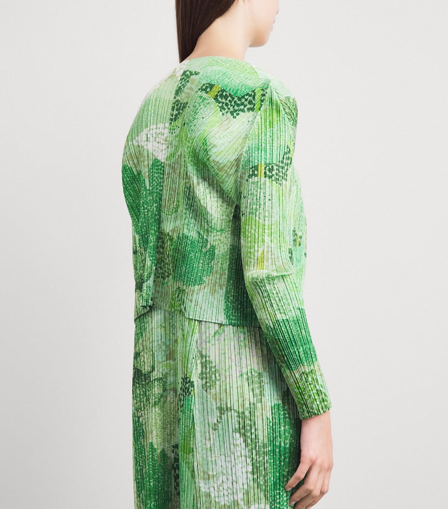 Pleats Please Issey Miyake Womens Pleated Foggy Forest Cardigan Grass Green Image 5