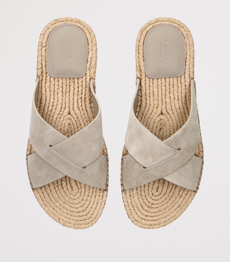 Suede Espadrille Sandals GREY Image 4
