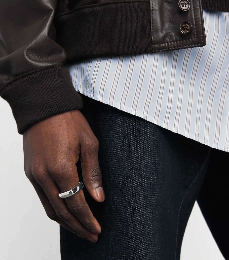 Tom Wood Rhodium-Plated Sterling Silver Frame Ring | Harrods KR