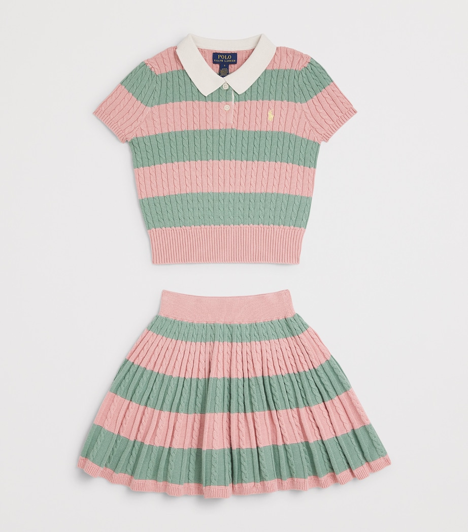 Ralph Lauren Kids Cotton Stripe Polo Shirt and Skirt Set (2-7 Years) Adirondack Rose Mlti Image 2