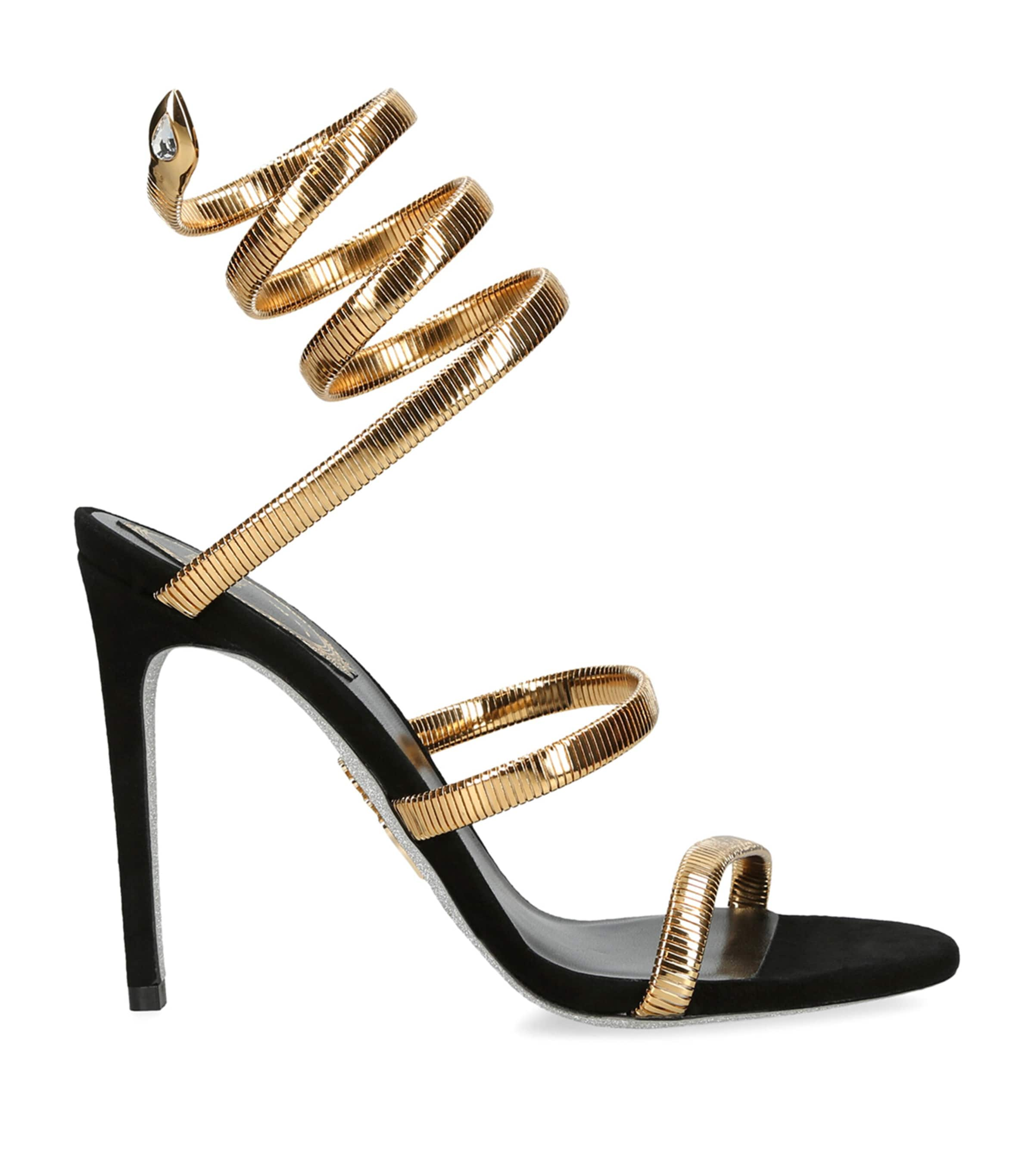 Shop René Caovilla Suede Juniper Sandals 105 In Gold