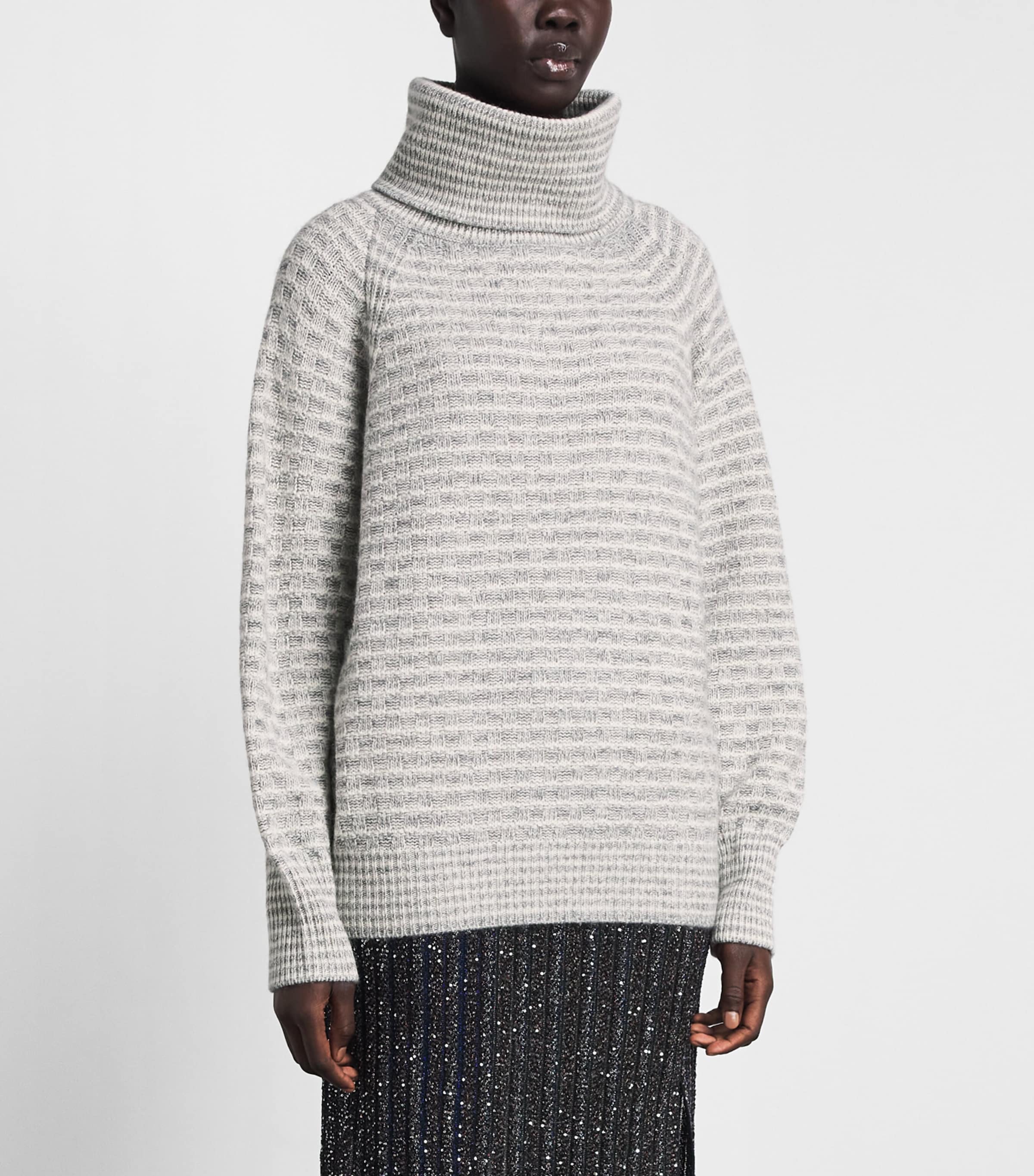 Missoni Womens Mock-Neck Sweater White And Grey Image 4